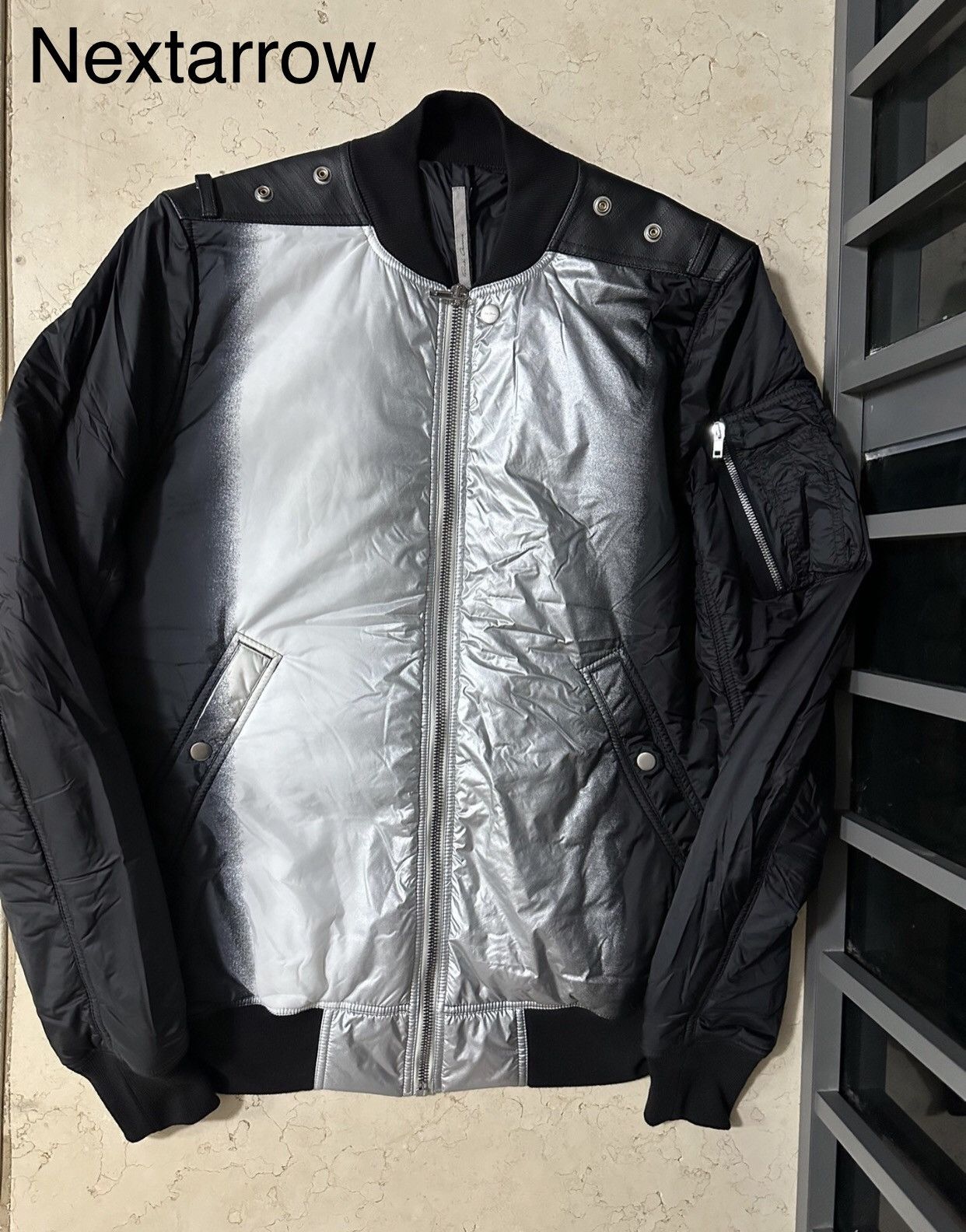 Rick Owens Rick Owen RO Black Silver Down Collar Zipper Jacket Size US L / EU 52-54 / 3 - 1 Thumbnail