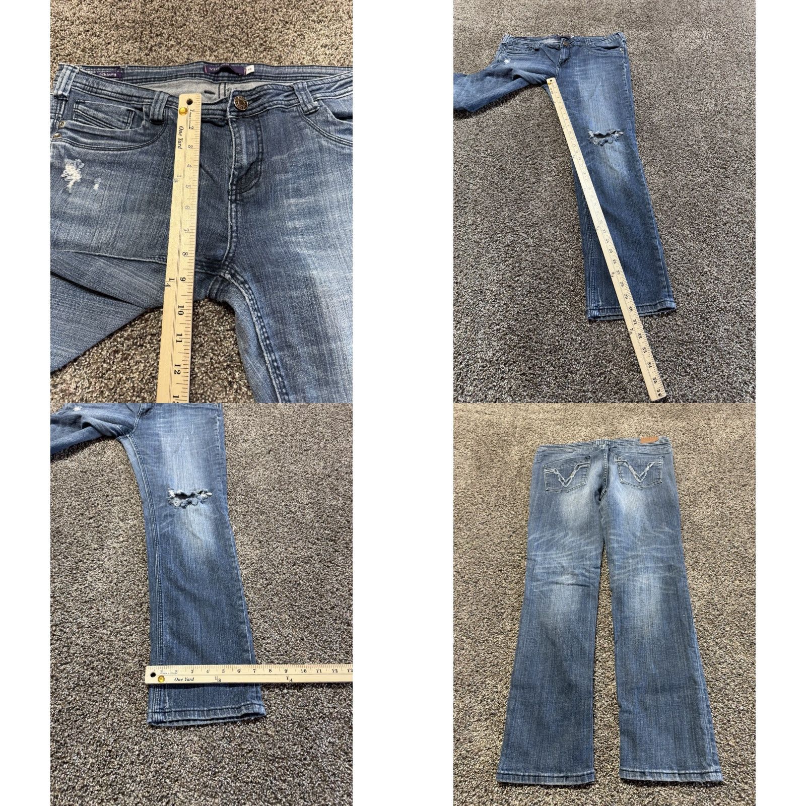 Vintage VINTAGE Vigoss Women's Jeans 36X30 Blue Denim 13 5-Pocket Straight Mid Rise Size 34" / US 12 / IT 48 - 8 Thumbnail
