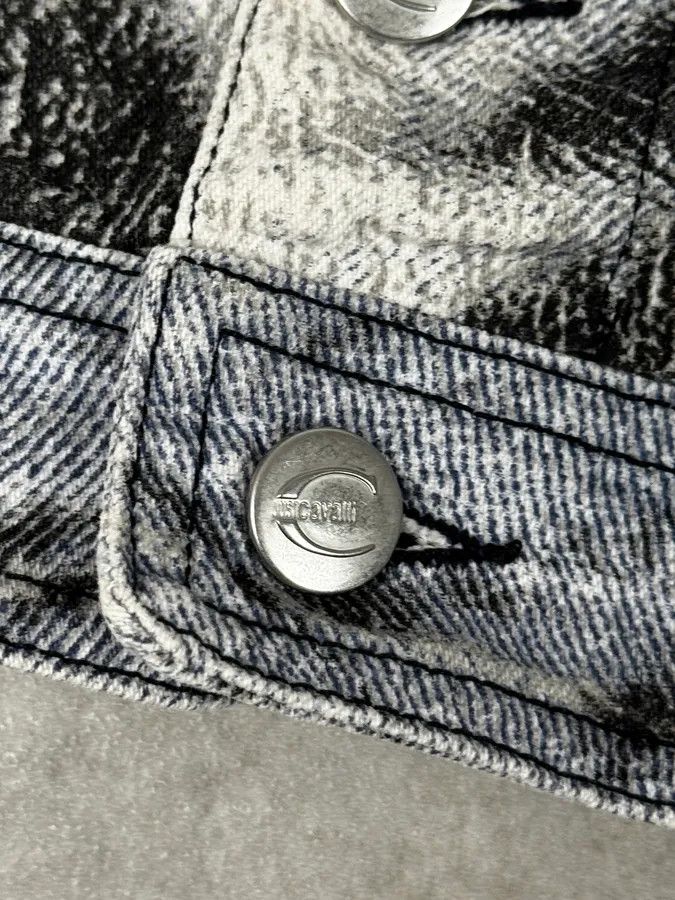 Roberto Cavalli SS2002 Cavalli Blue & White Zebra Savage Denim Jacket Size S / US 4 / IT 40 - 10 Thumbnail