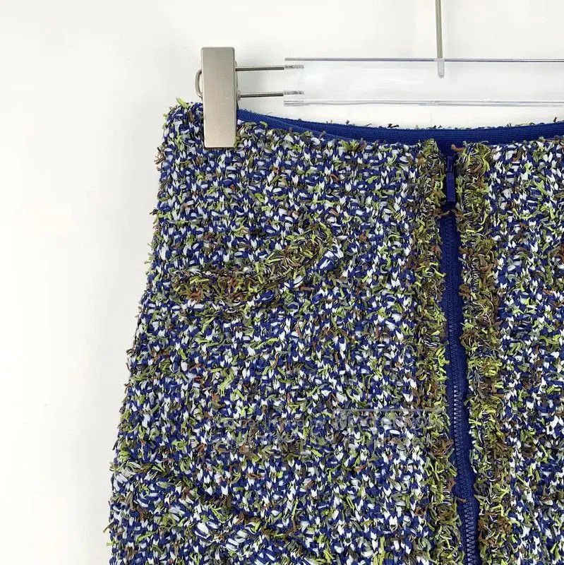 Chanel Chanel Blue Cotton Mini Skirt for Women . Size 22" - 3 Thumbnail