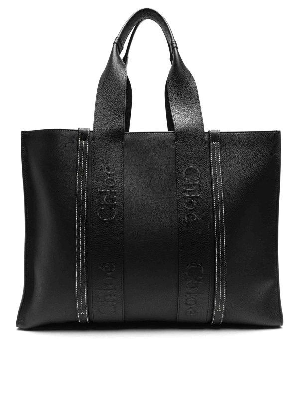 Chloe o1loc1c10425 Size: OS / Woody Large Tote Bag in Black Size ONE SIZE - 1 Thumbnail