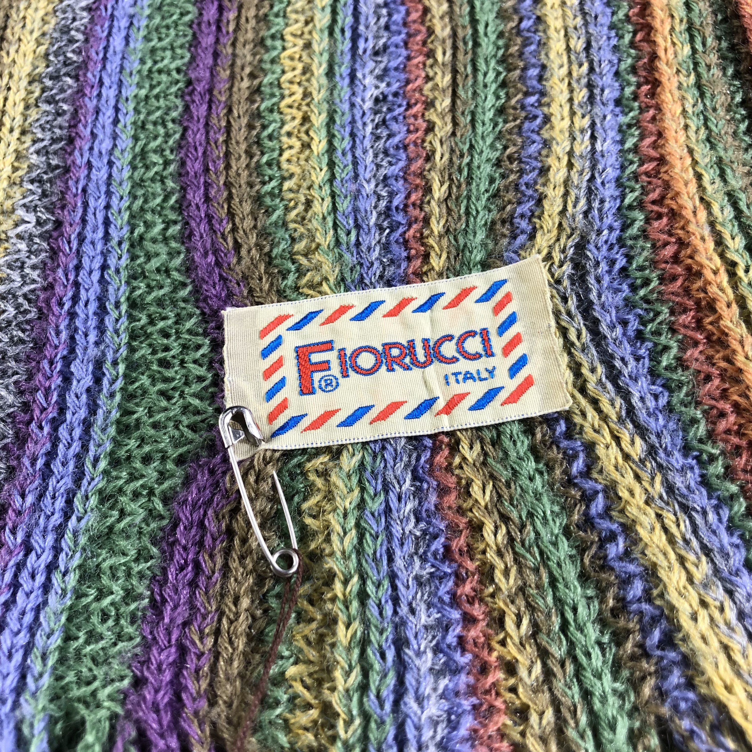 Fiorucci Fiorucci Striped Knit Wool Scarf Muffler V1857 Size ONE SIZE - 4 Thumbnail