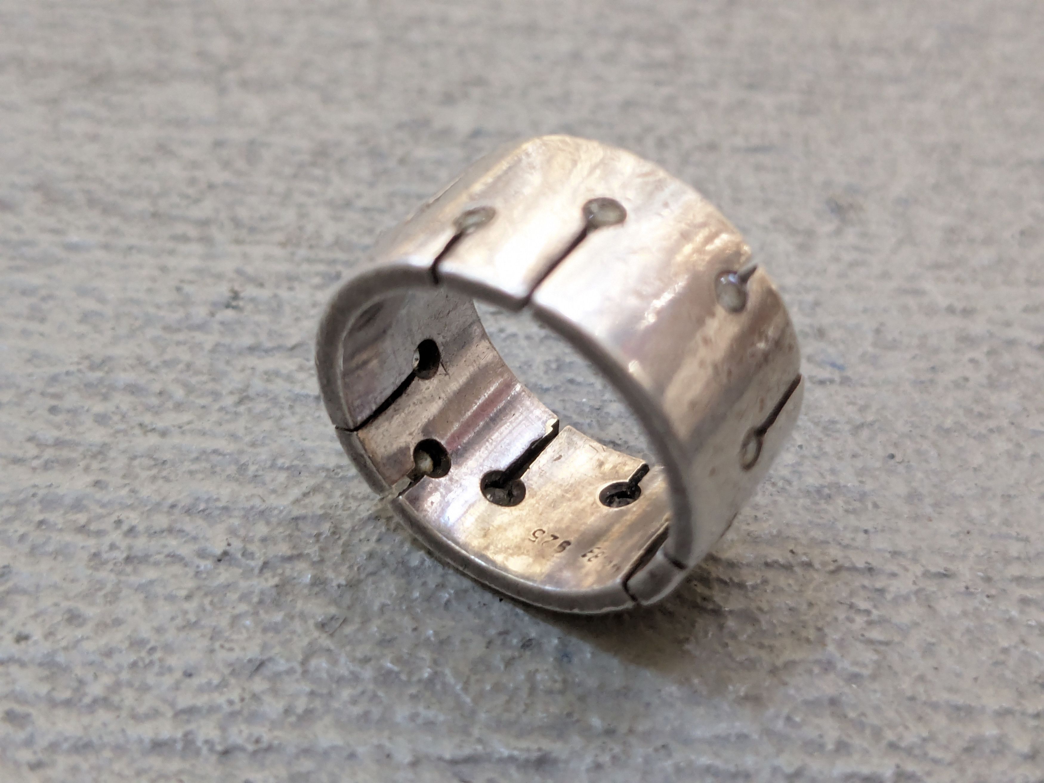 Jewelry Vintage Sterling Silver Ring Clear CZ Size 5.5 Modern Size ONE SIZE - 7 Thumbnail