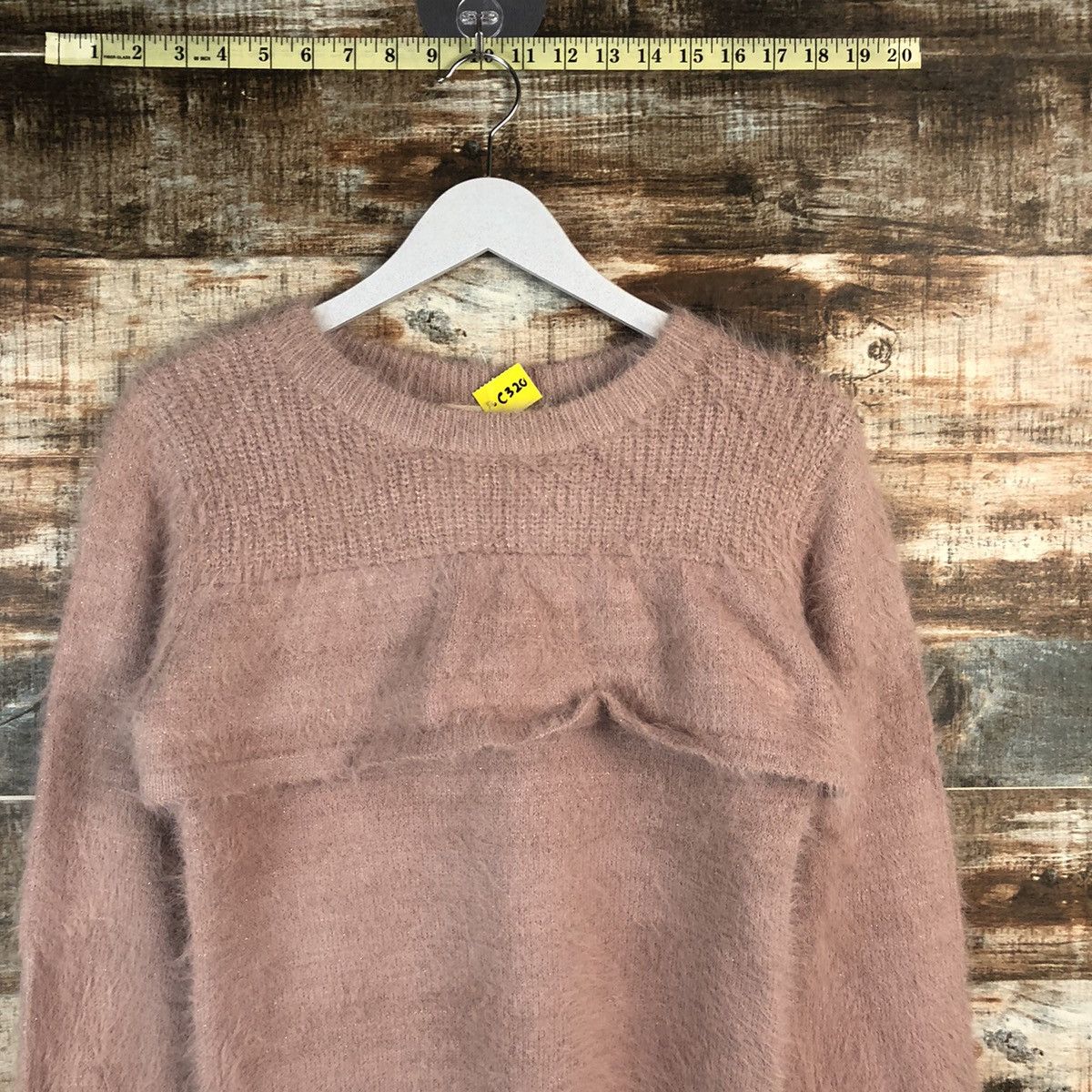 Homespun Knitwear × Japanese Brand DL Beams Heart Pink Mohair fur shaggy Knitwear #C320 Size XS / US 0-2 / IT 36-38 - 2 Thumbnail