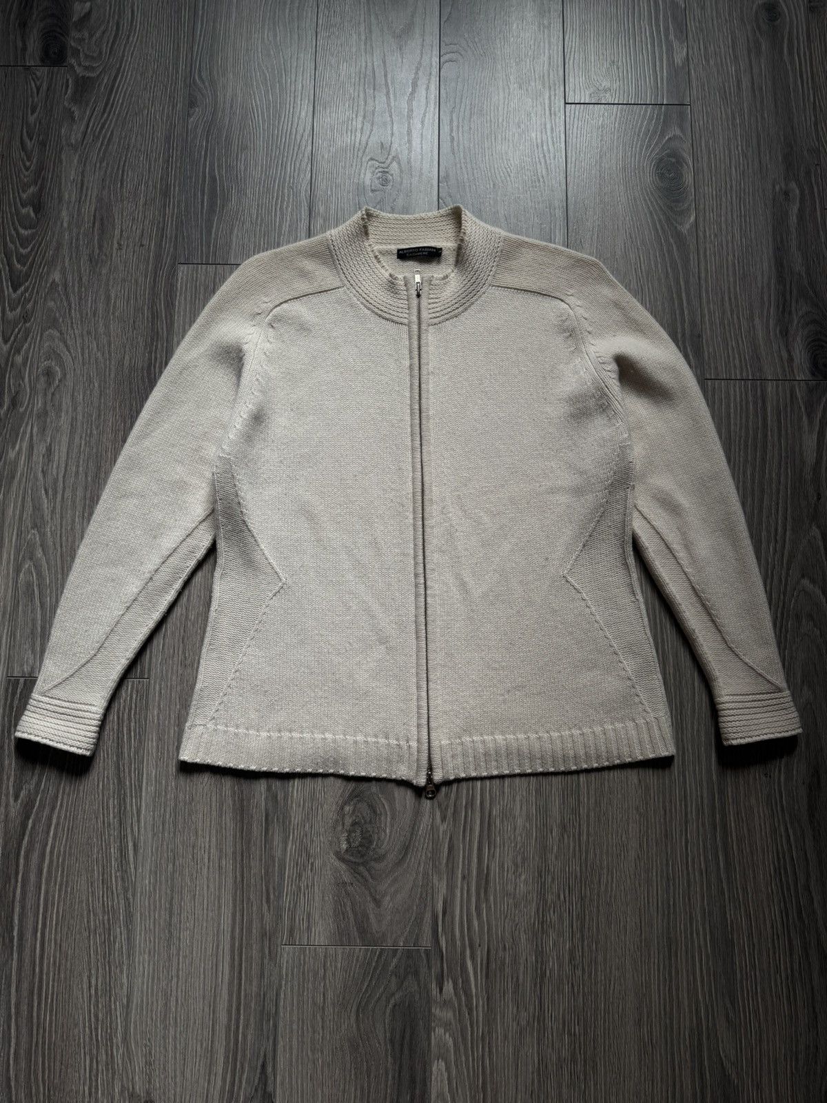 Other Alberto Fabiani Cashmere Zip Cardigan Sweater in L, Beige Size L / US 10 / IT 46 - 2 Thumbnail