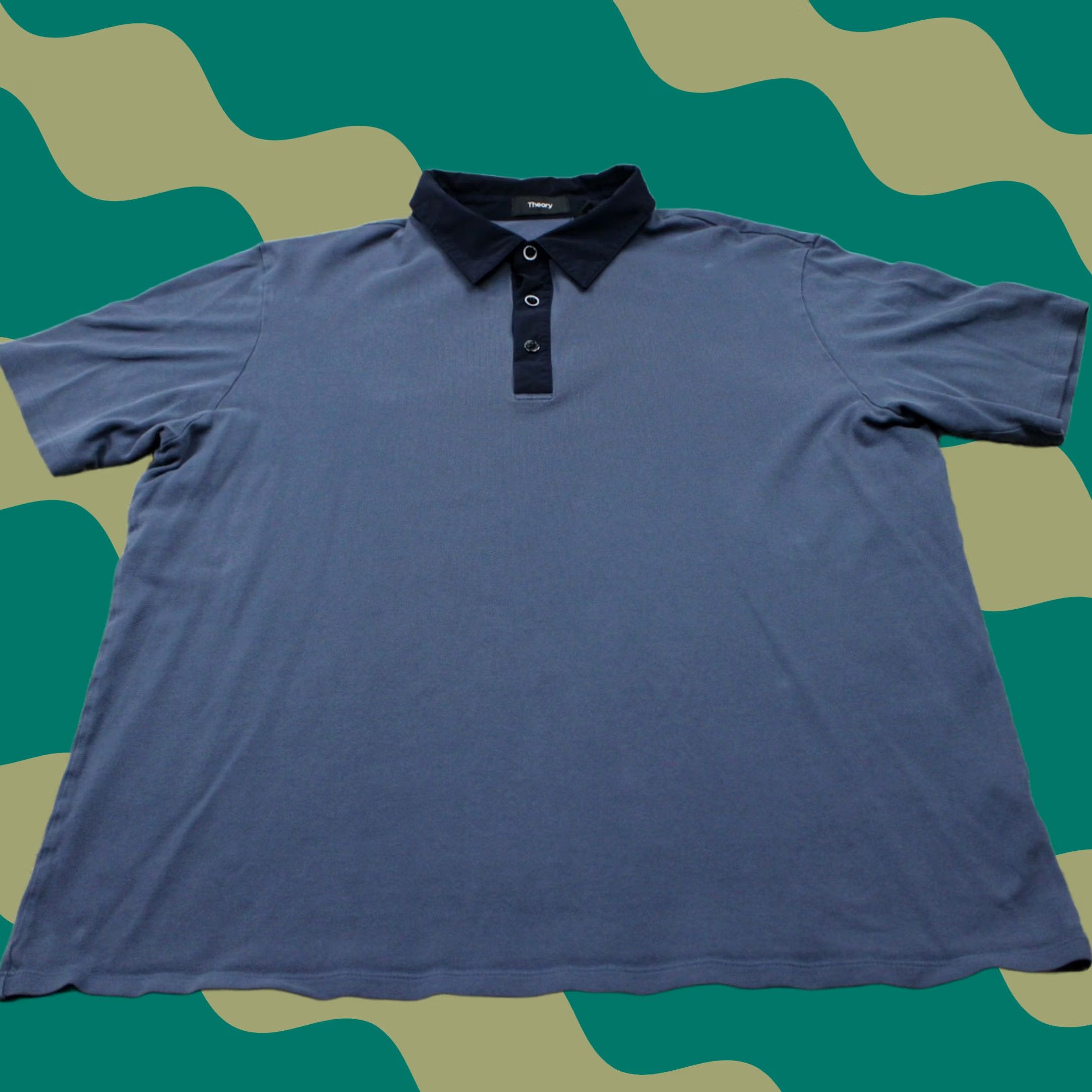 Theory Theory Mens Polo Shirt XL Blue Pima Cotton Blend Stretch Classic, Preppy Size US XL / EU 56 / 4 - 1 Thumbnail