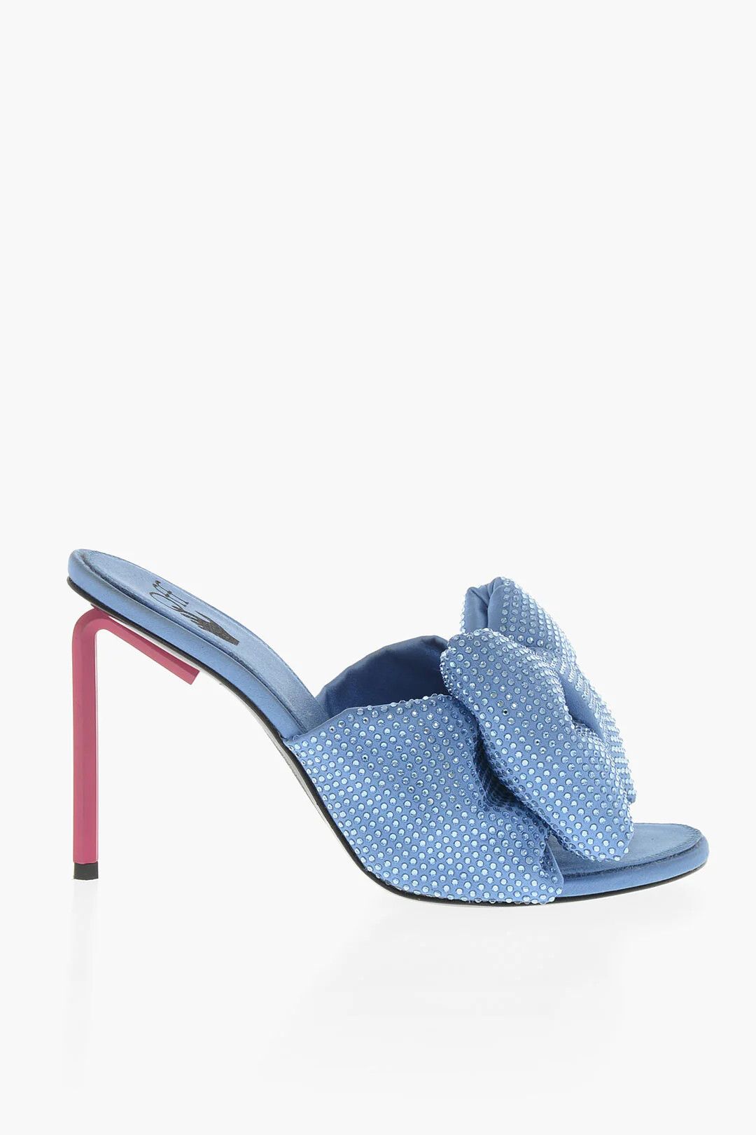 Off-White og1mm0426 Satin and Rhinestone Mules in Blue Size US 8 / IT 38 - 1 Thumbnail