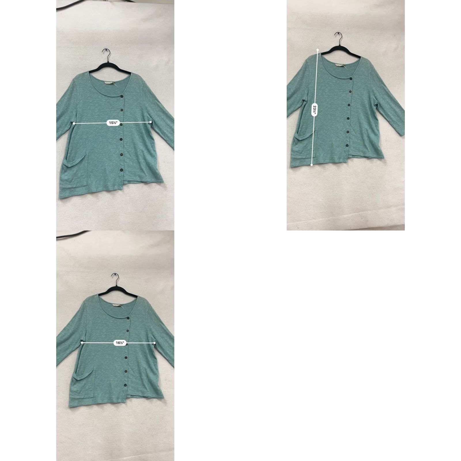 Vintage Chalet Blouse Asymmetrical Button Top Womens M USA Teal Size M / US 6-8 / IT 42-44 - 8 Thumbnail