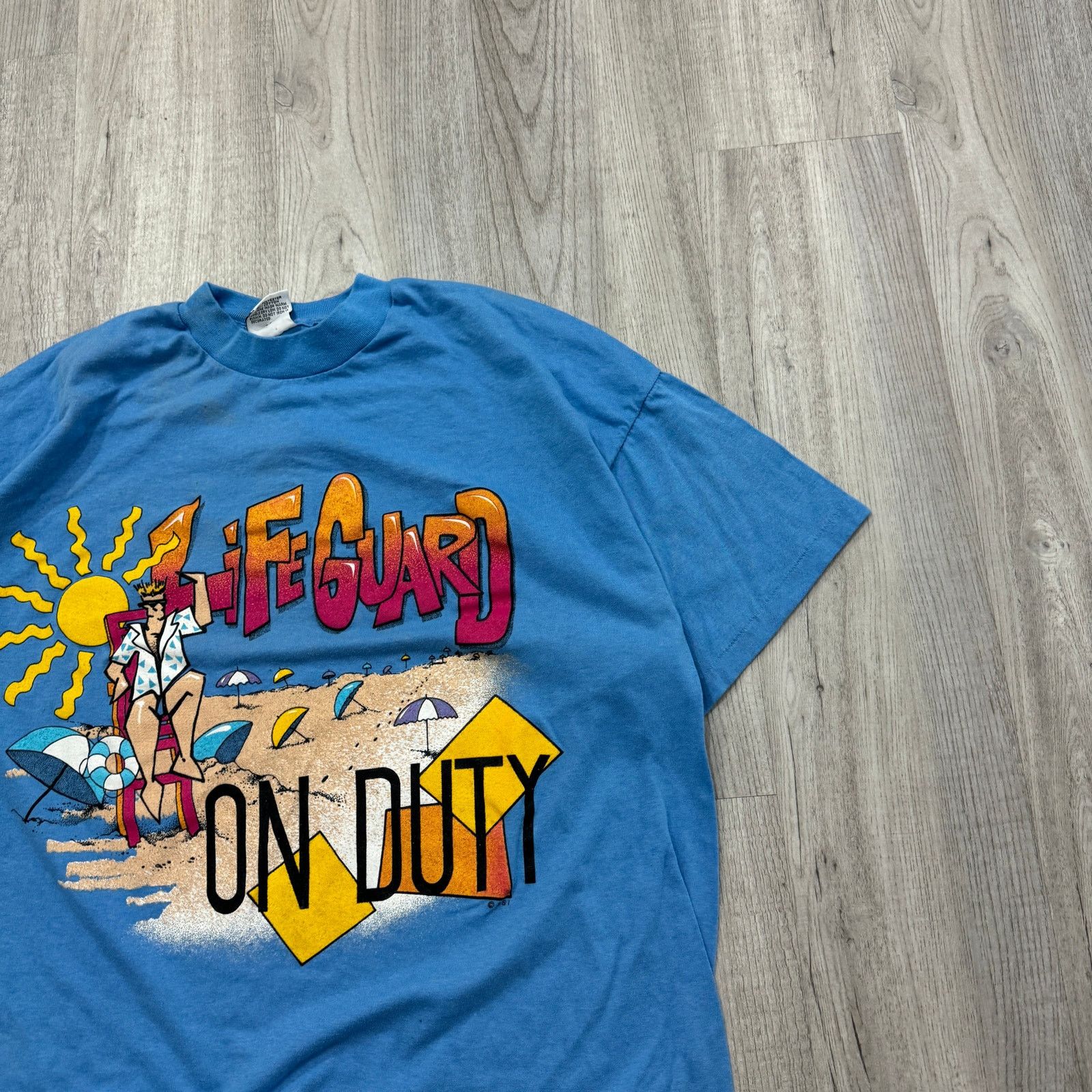 Vintage Vintage Lifeguard on Duty Shirt Men's Extra Large Blue 90s Size US XL / EU 56 / 4 - 2 Thumbnail
