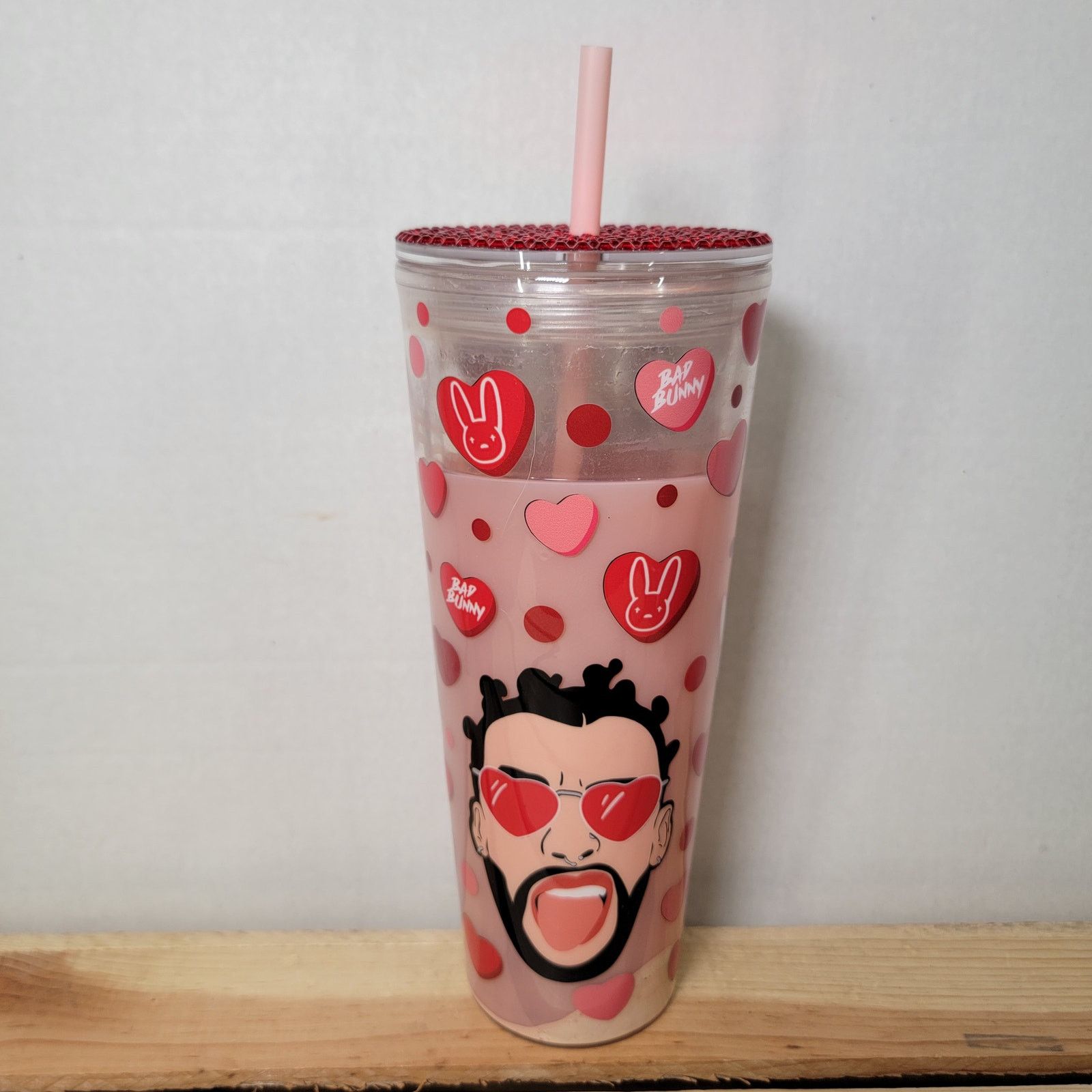 Other Bad Bunny Valentine's Day Cold Waterfill Tumbler w/ Stud Lid Size ONE SIZE - 3 Thumbnail