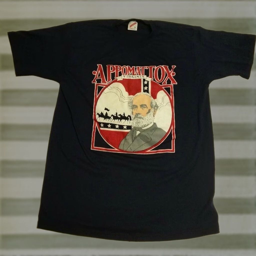 Jerzees VINTAGE Appomattox Virginia Single Stitch T-Shirt USA Made Jerzees EUC Navy 1990s Graphic Tee Unisex Adults L Blue Mens Womens Boys Girls Size US L / EU 52-54 / 3 - 1 Thumbnail