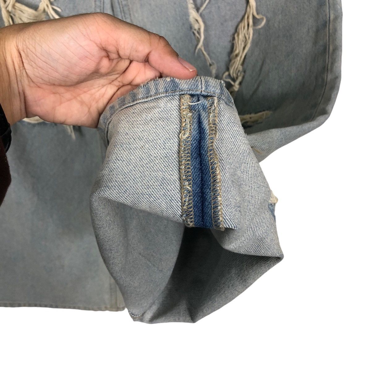 Japanese Brand DISTRESSED DENIM JEANS PUNK DESIGN EMODA JAPAN ISSEY MIYAKE Size US 26 / EU 42 - 14 Thumbnail