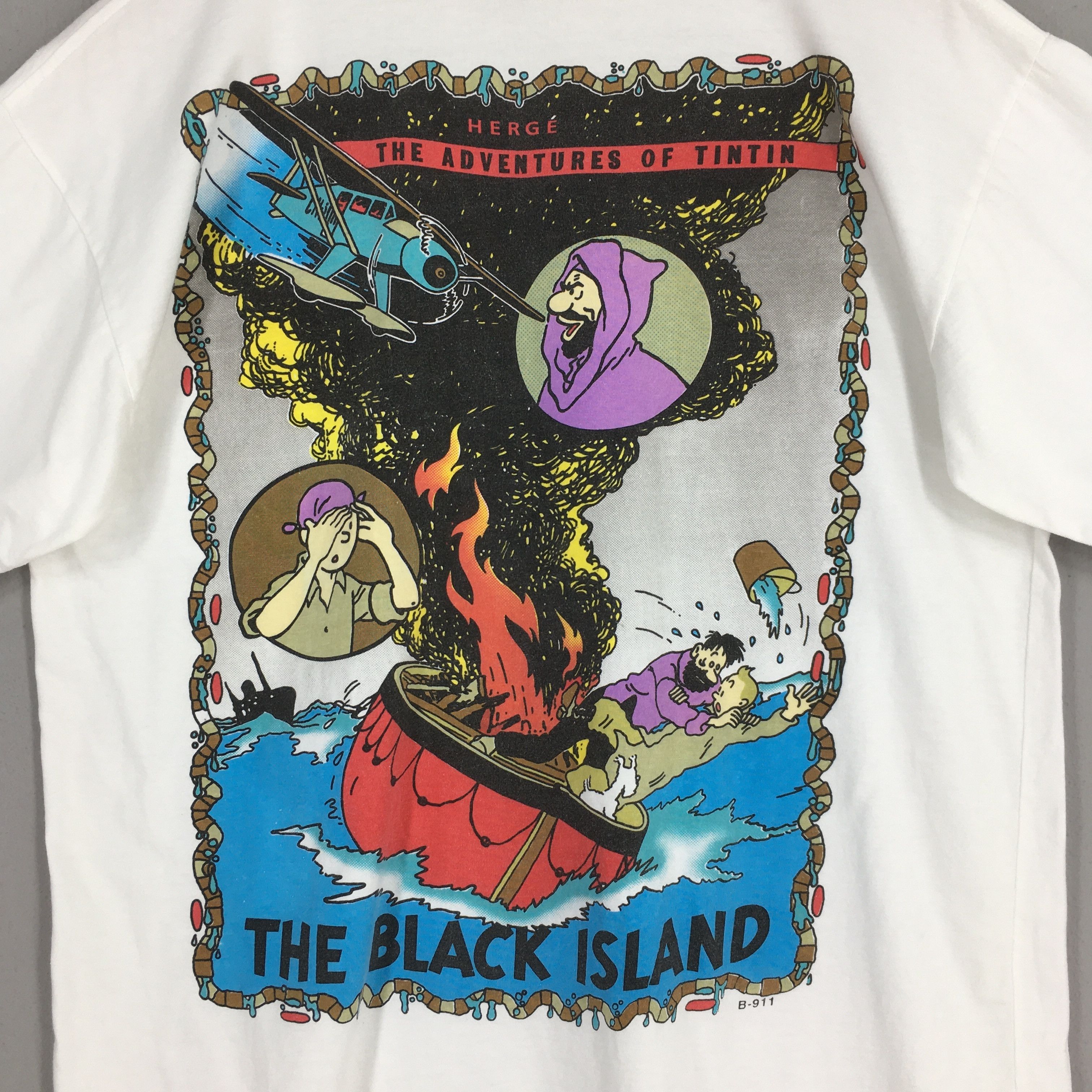 Vintage 90s The Adventures of Tintin The Black Island Tshirt L Size US L / EU 52-54 / 3 - 8 Thumbnail