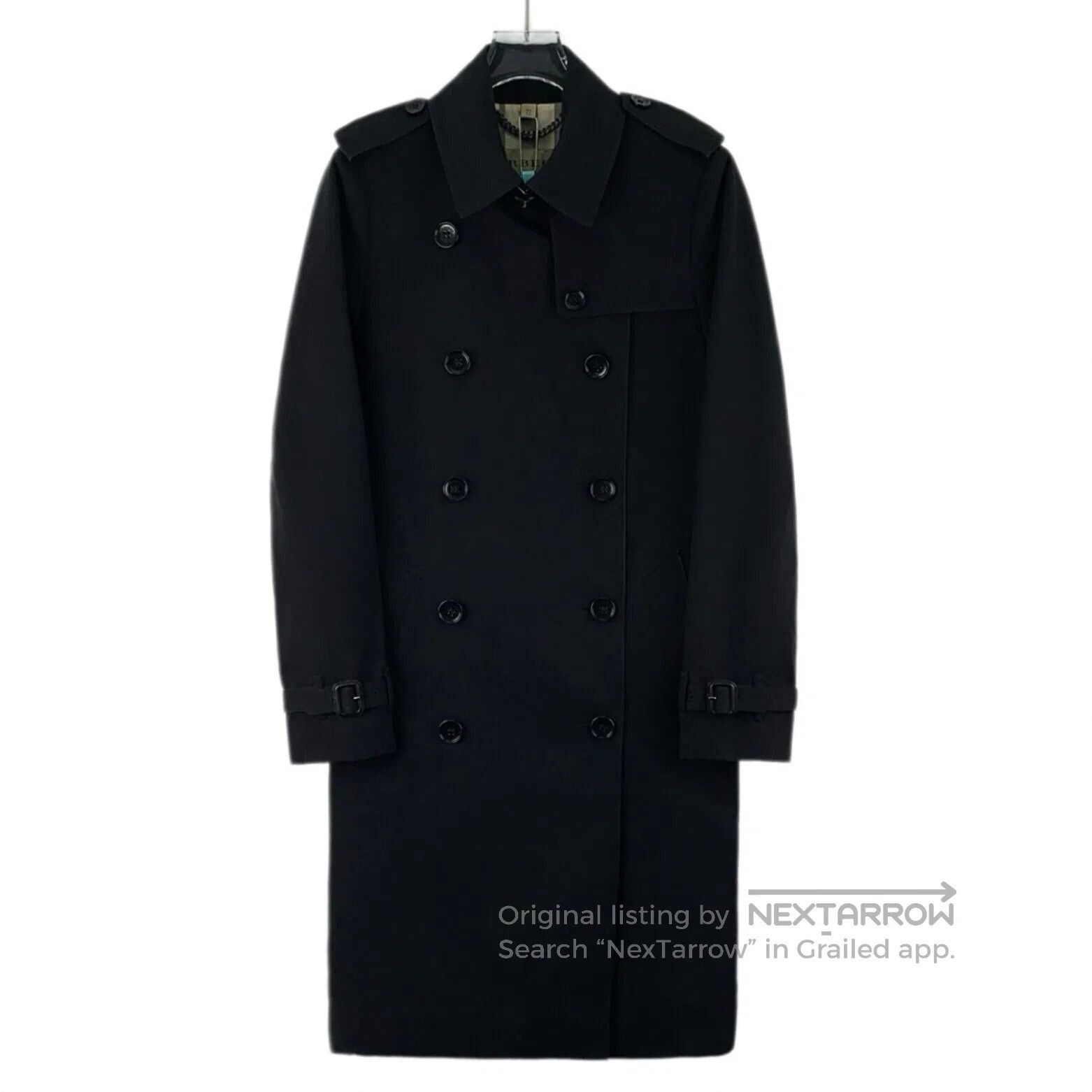 Burberry Burberry Black Collar Double Breasted Long Sleeve Belted T Size S / US 4 / IT 40 - 1 Thumbnail