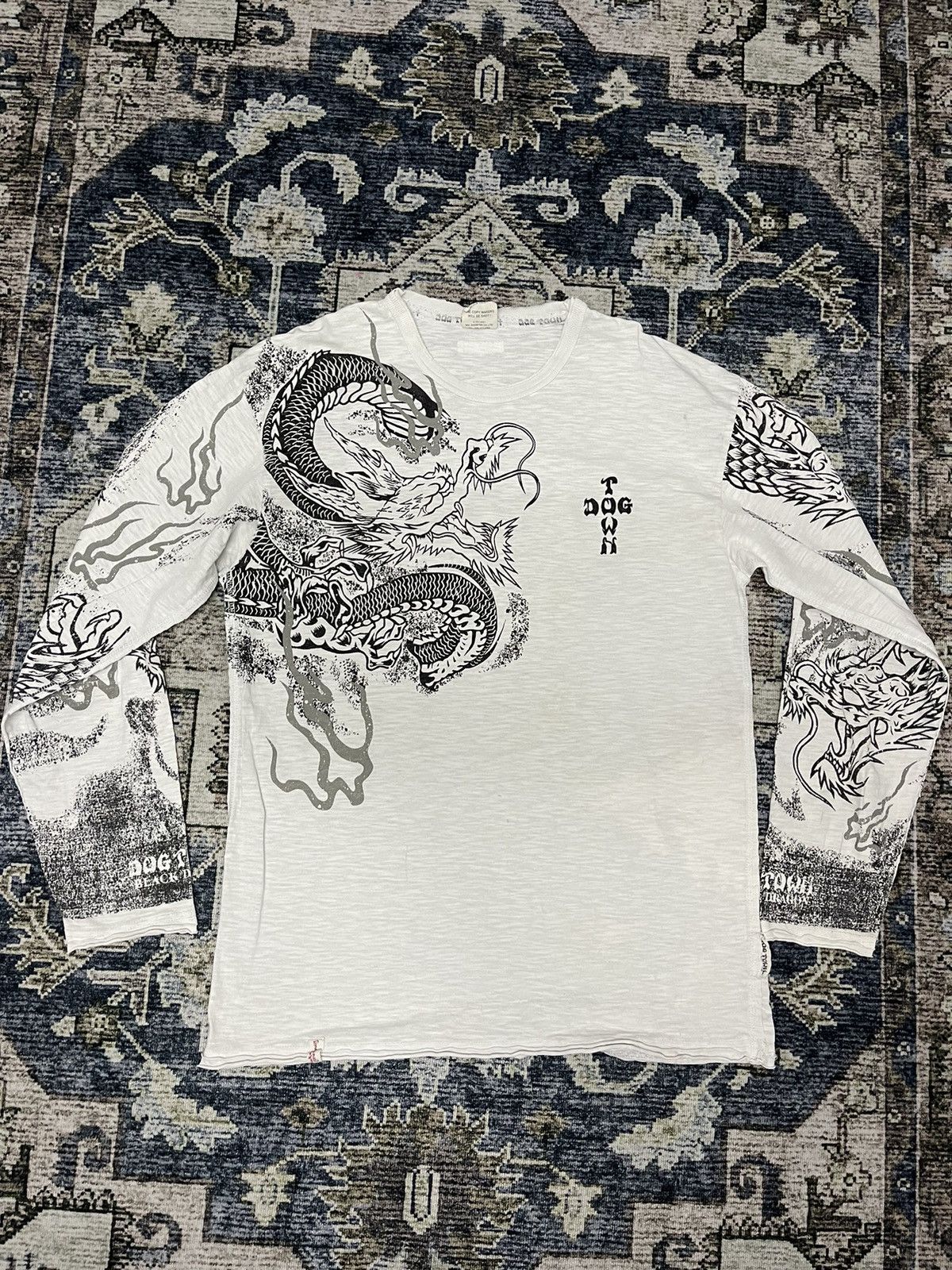 image of Vintage Dogtown Dragon Tee Very in White, Men's (Size Large)