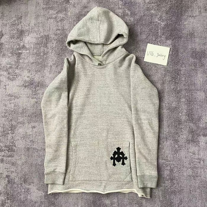 Chrome Hearts Chrome hearts leather cross patch hoodie Grailed