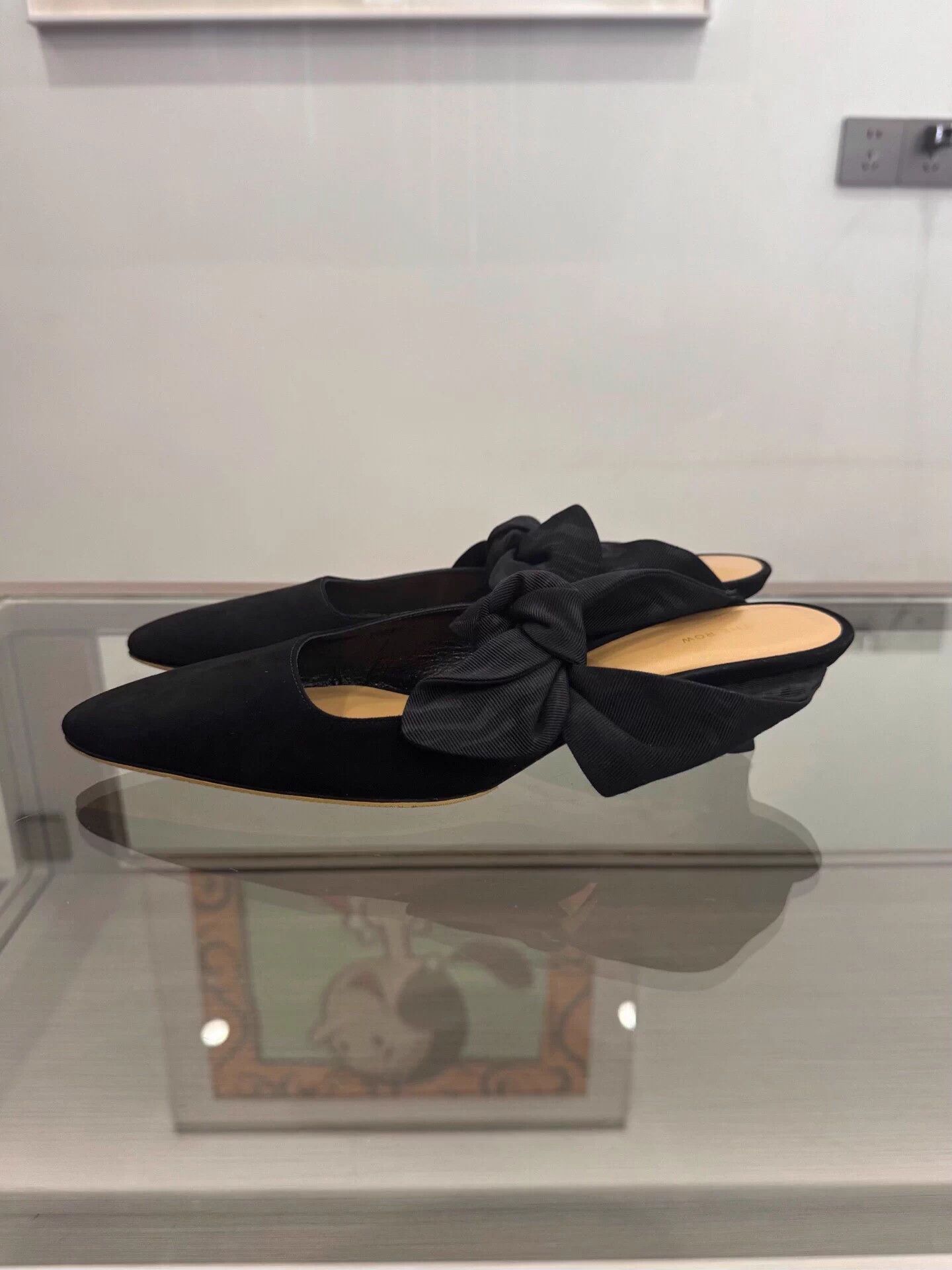 The Row The Row women's black bow 5cm heeled slippers 39EU Size US 8 / IT 38 - 3 Thumbnail