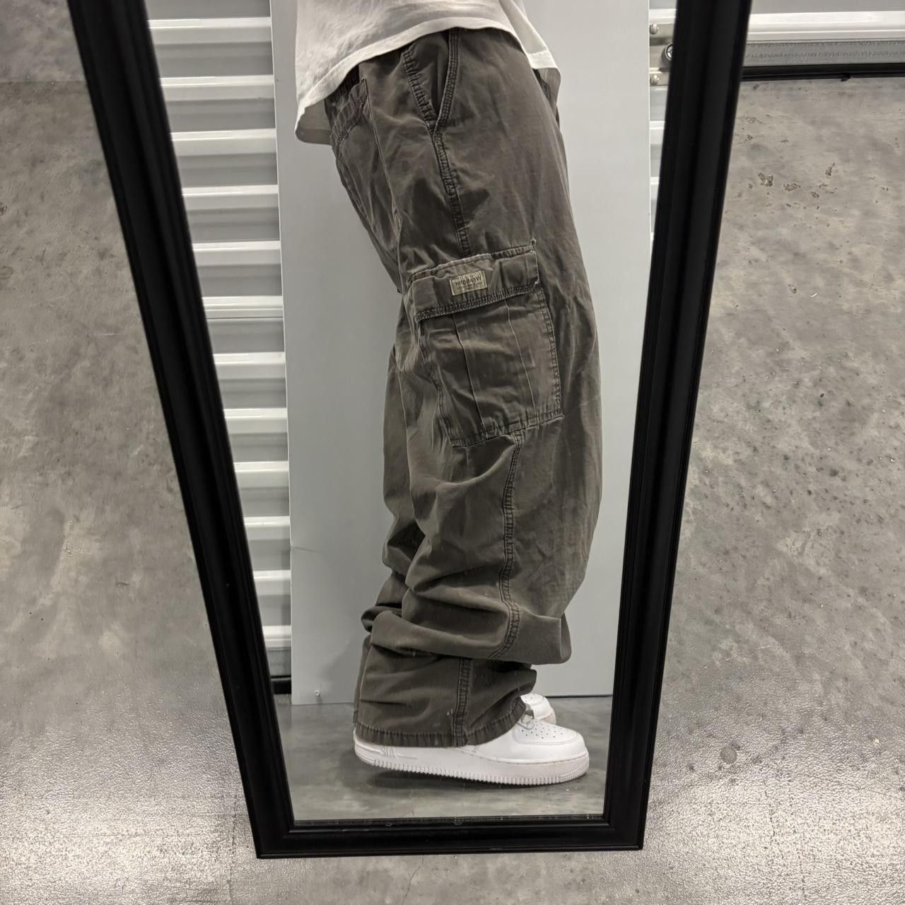Japanese Brand × Vintage Crazy Vintage Y2K/2000s Baggy Faded Khaki Brown Streetwear Skater Style Cargo Pants! Size US 40 / EU 56 - 2 Thumbnail