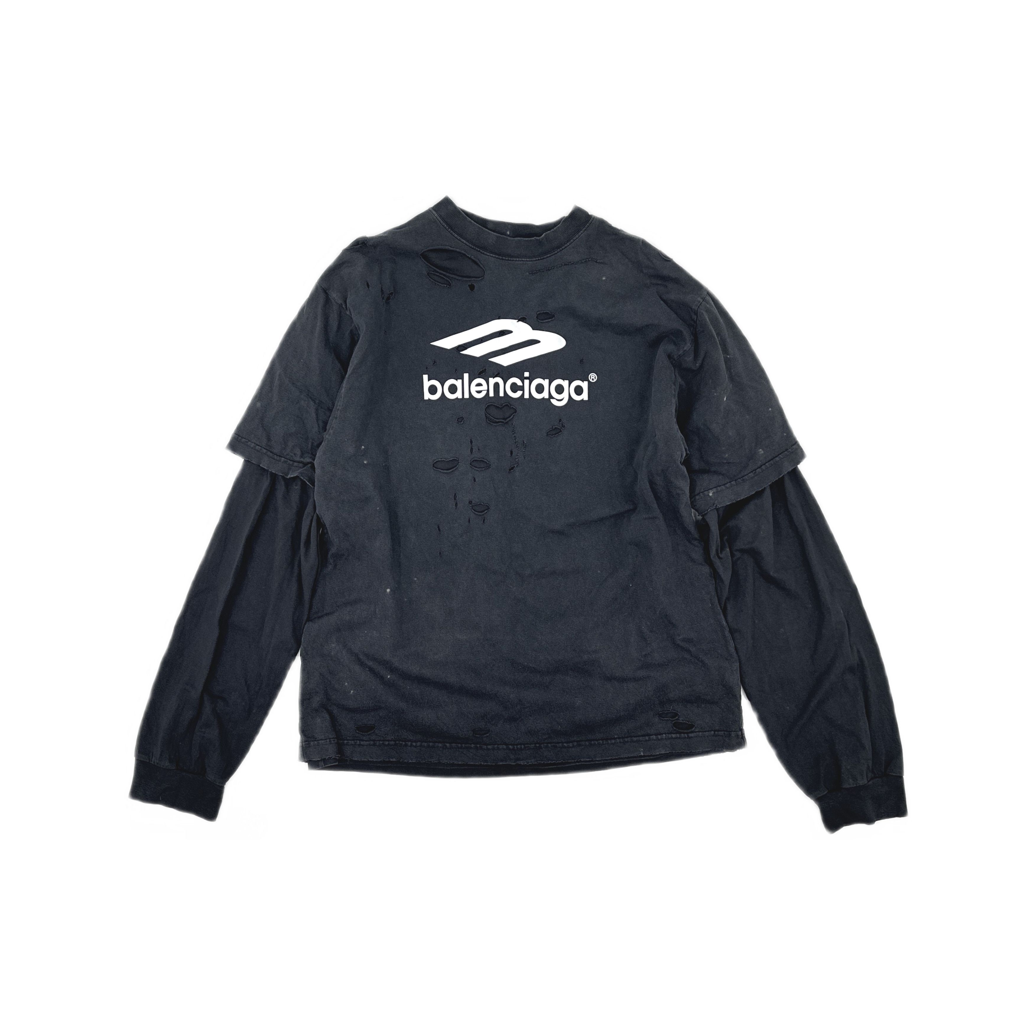 Balenciaga Balenciaga Distressed Long Sleeve Shirt SS25 | Grailed