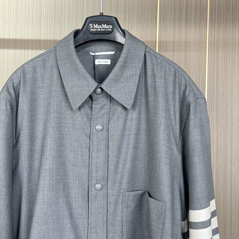 Thom Browne Thom Browne size3 Wool striped shirt jacket Size US L / EU 52-54 / 3 - 3 Thumbnail