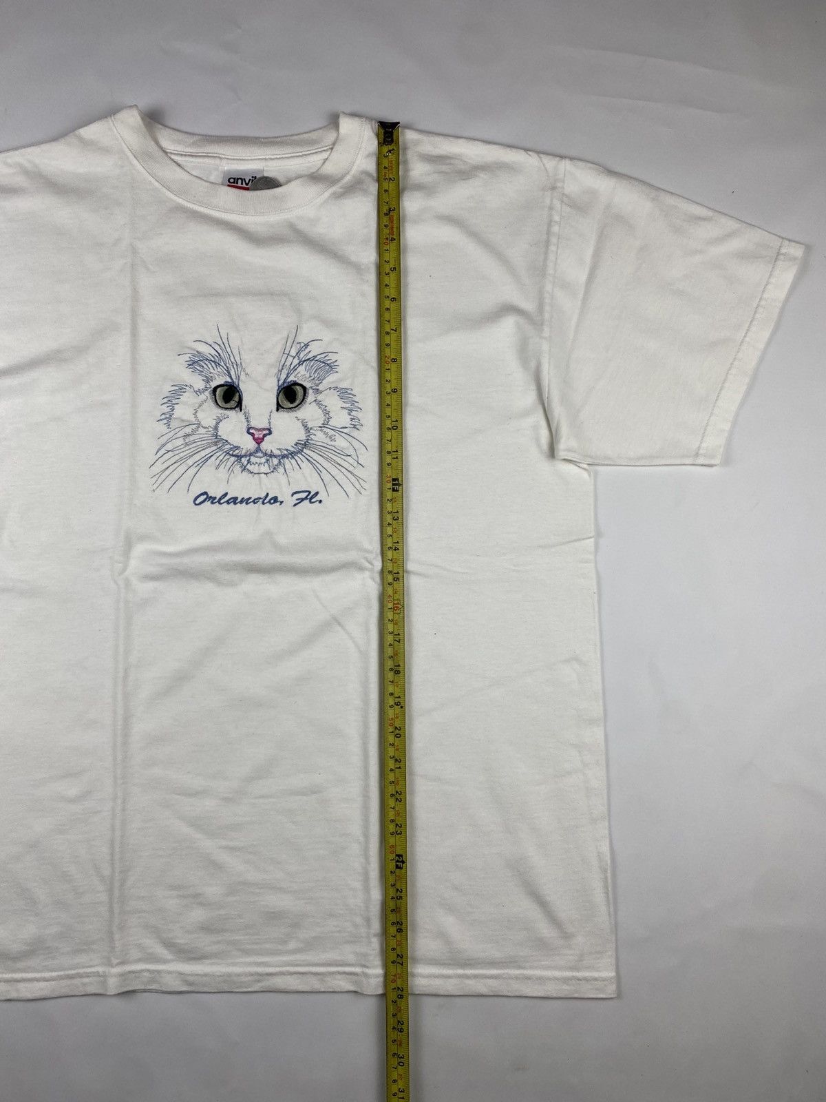 Vintage Vintage White Cat tshirt Size US L / EU 52-54 / 3 - 5 Thumbnail