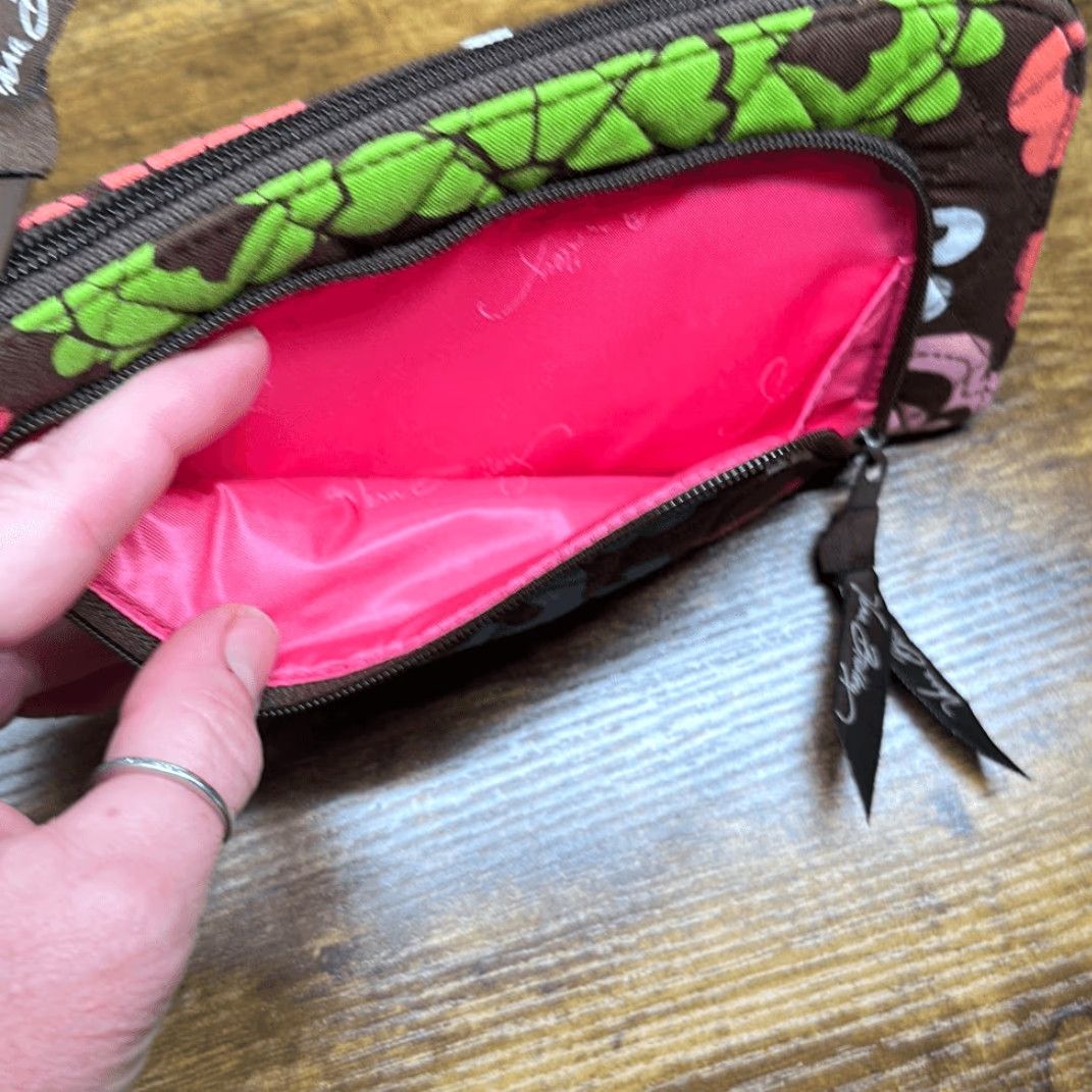 Vera Bradley Vera Bradley Lola Wristlet Clutch Wallet Small Women Brown Blue Multicolor Cotton Wristlet Lola 90s? Size ONE SIZE - 7 Thumbnail