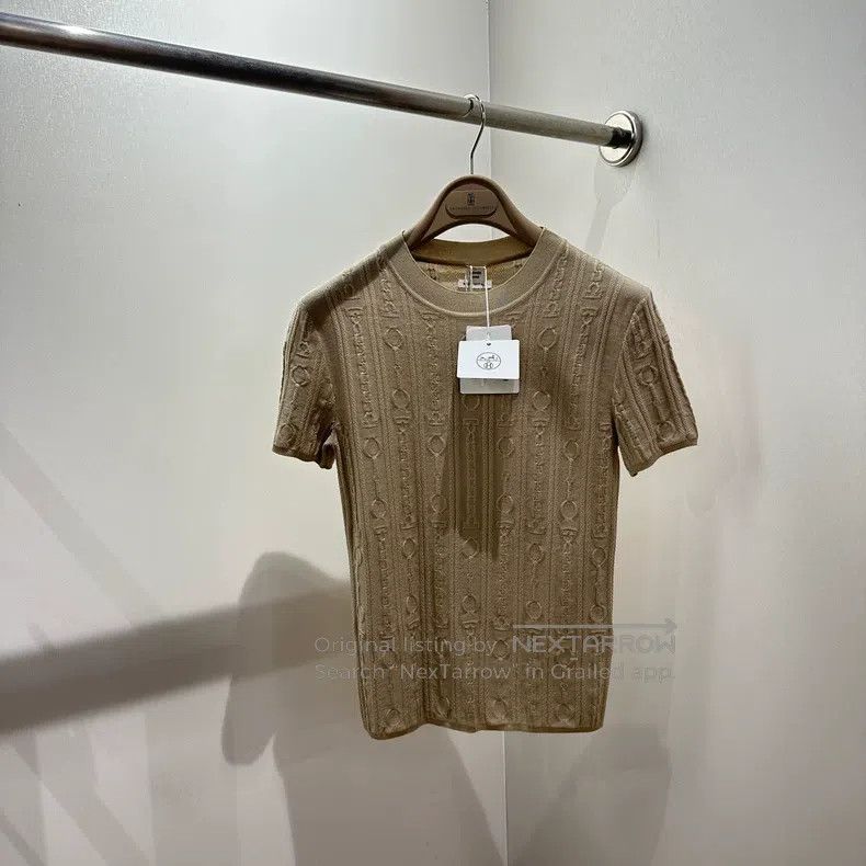 Hermes Hermes Chain jacquard knit short-sleeve Size XS / US 0-2 / IT 36-38 - 1 Thumbnail