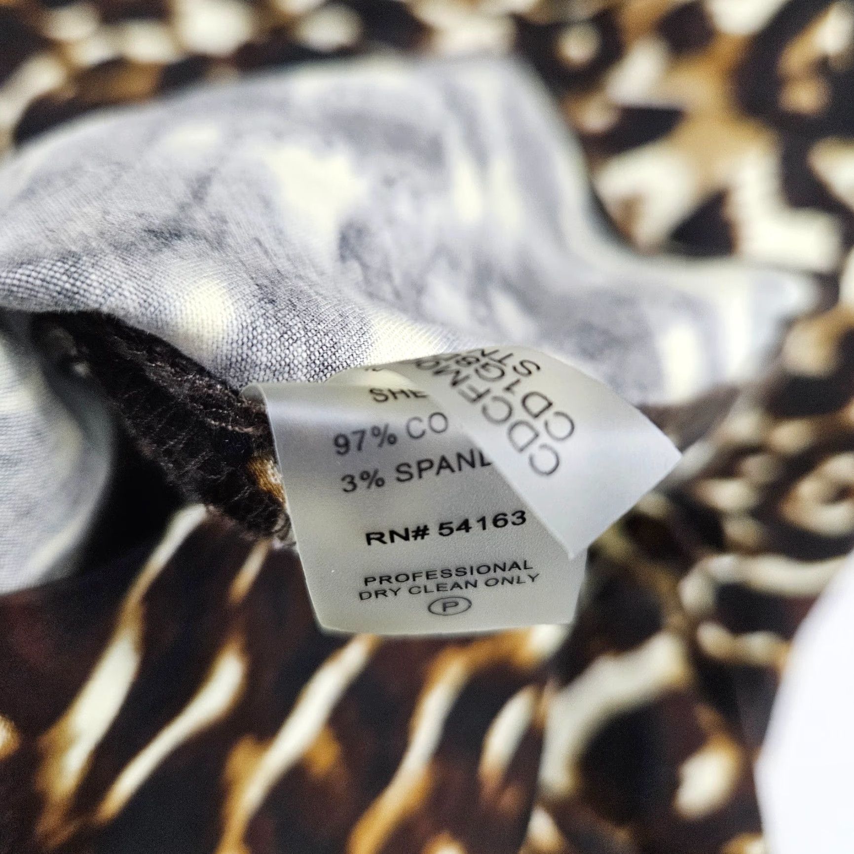 Calvin Klein Calvin Klein Womens Dress Sz 10 Black Brown Animal Print Sleeveless Cotton Blend Size L / US 10 / IT 46 - 6 Thumbnail