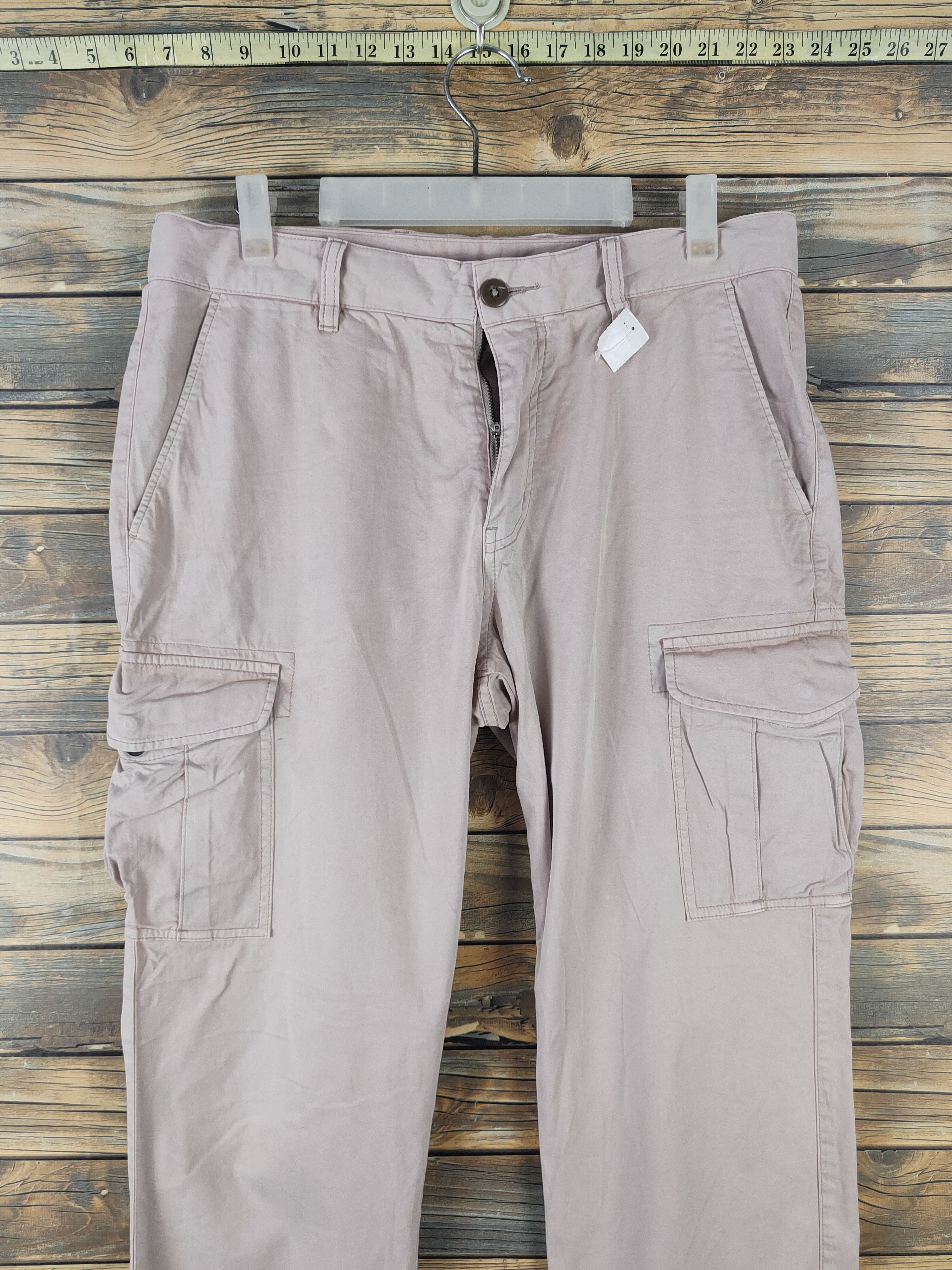 Japanese Brand DL Uniqlo Light Peach Multipocket Cargo Pants #2144 Size 33" - 2 Thumbnail