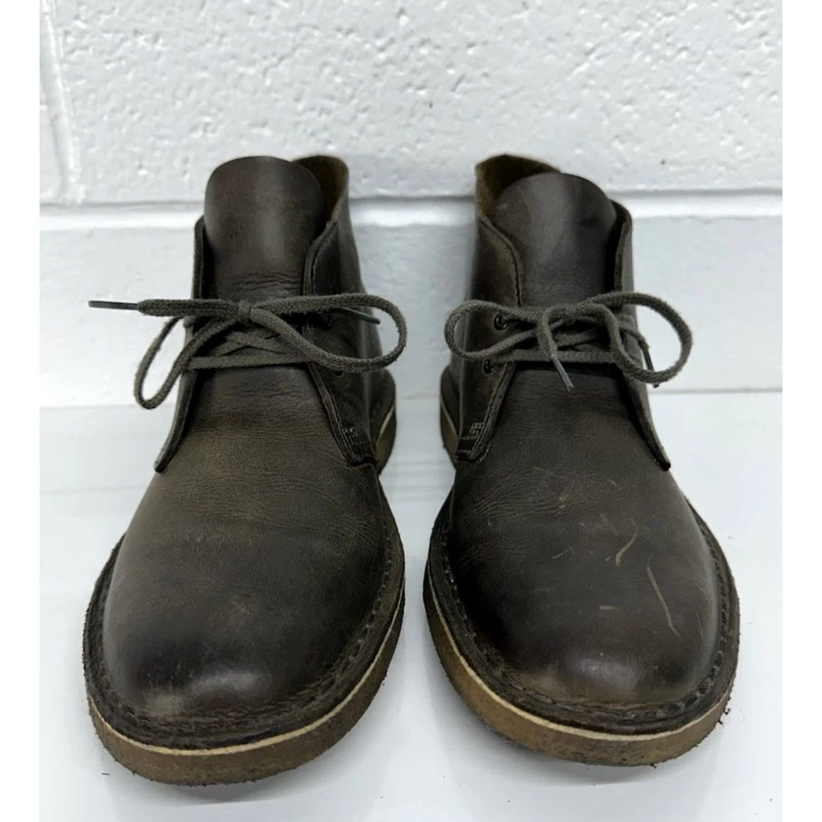 Clarks Clarks Bushacre 2 Mens Dark Brown Leather Round Toe Chukka Boots Size 8.5 M Used Size US 9 / EU 42 - 3 Thumbnail