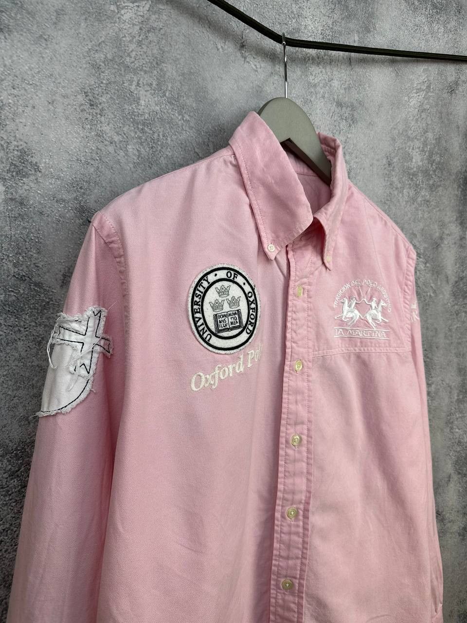 La Martina La Martina "Oxford Polo" Button Up Shirt Pink Crest Logo LS Size US L / EU 52-54 / 3 - 3 Thumbnail