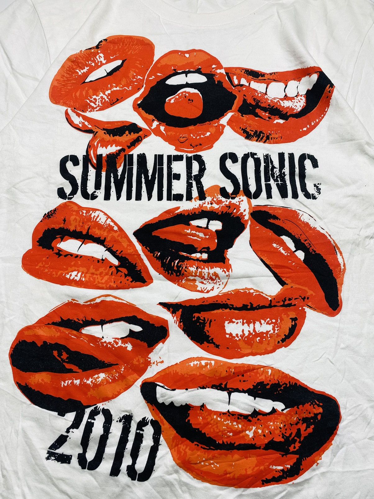Band Tees 2010 Summer Sonic - Printed Lips T-Shirt Size US M / EU 48-50 / 2 - 3 Thumbnail