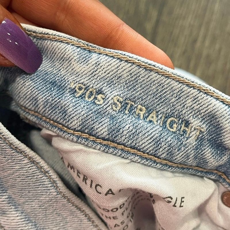 American Eagle Outfitters American Eagle 90's Straight Jeans High Rise Blue Size 0 Size 25" / US 0 / IT 36 - 7 Thumbnail