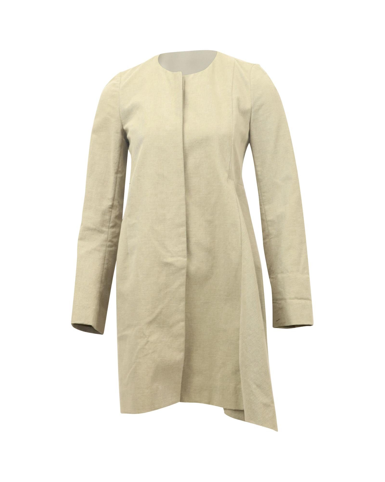 image of Long Cotton Blend Beige Coat By Marni, Women's (Size XS)