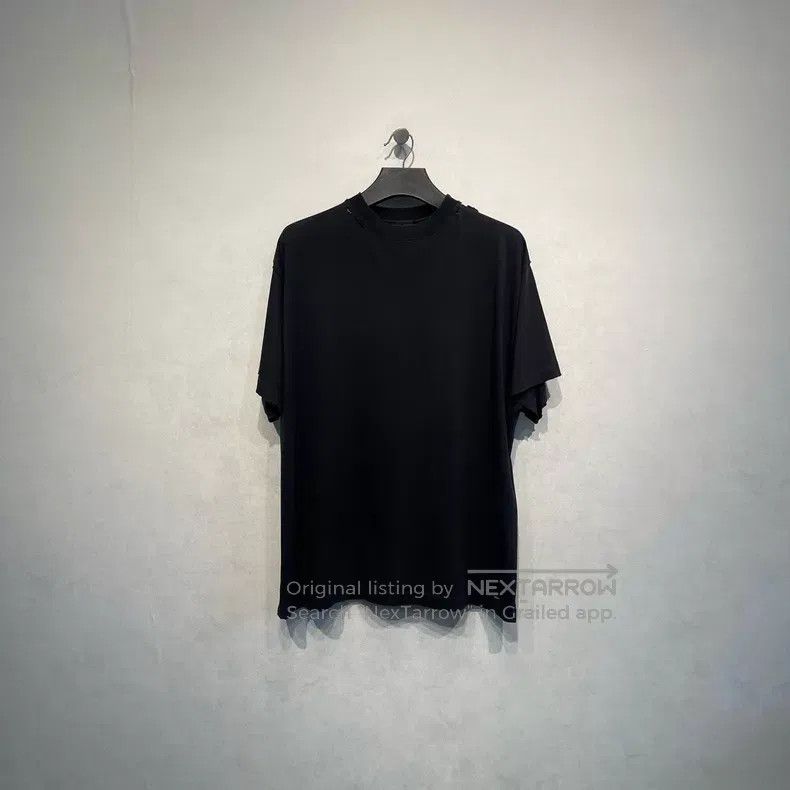 Balenciaga Balenciaga Red tape logo distressed short sleeve T-shirt Size US M / EU 48-50 / 2 - 2 Thumbnail