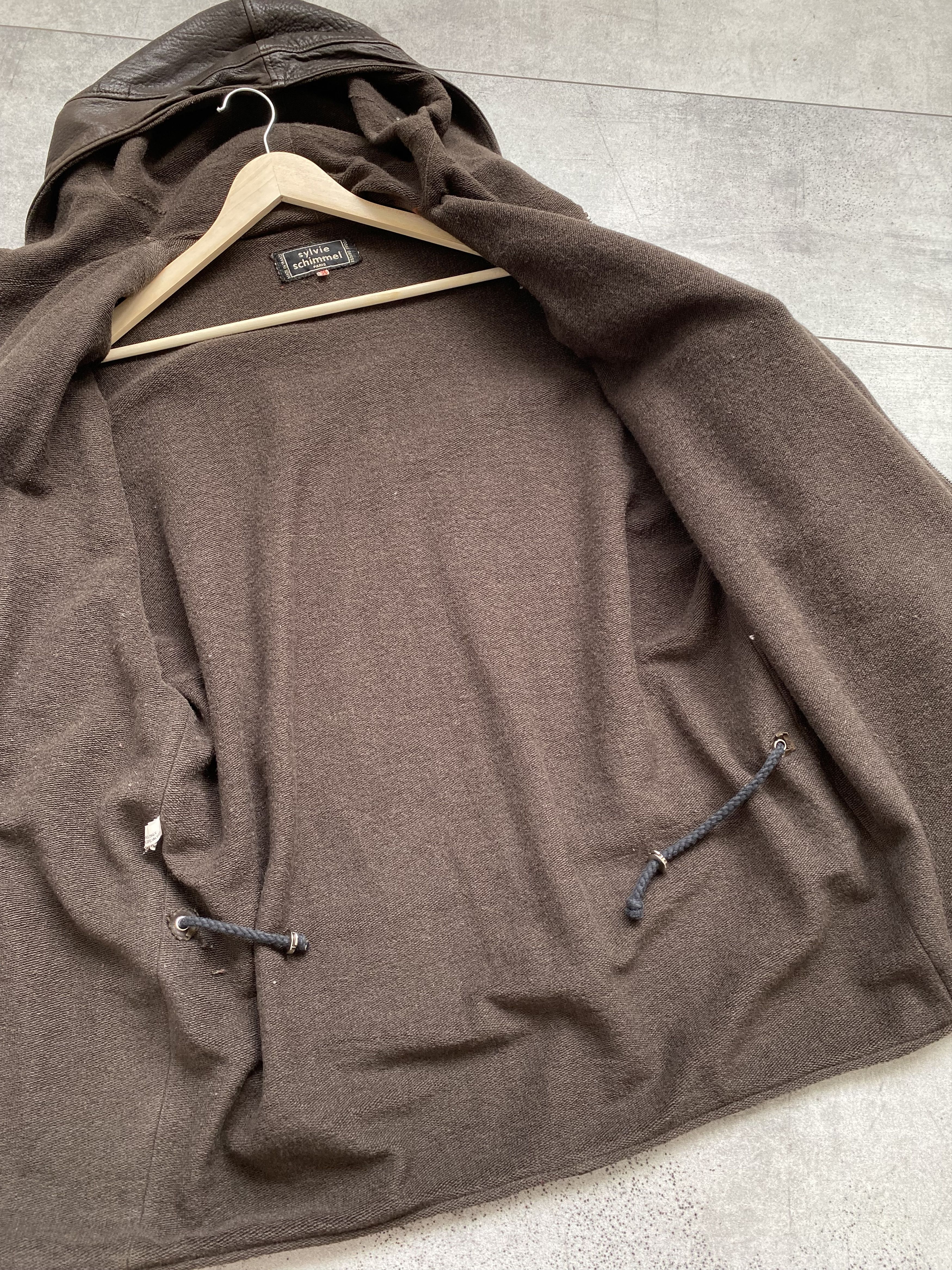 Other Sylvie Schimmel Paris Leather Hooded Oversized Jacket Size XS / US 0-2 / IT 36-38 - 11 Thumbnail