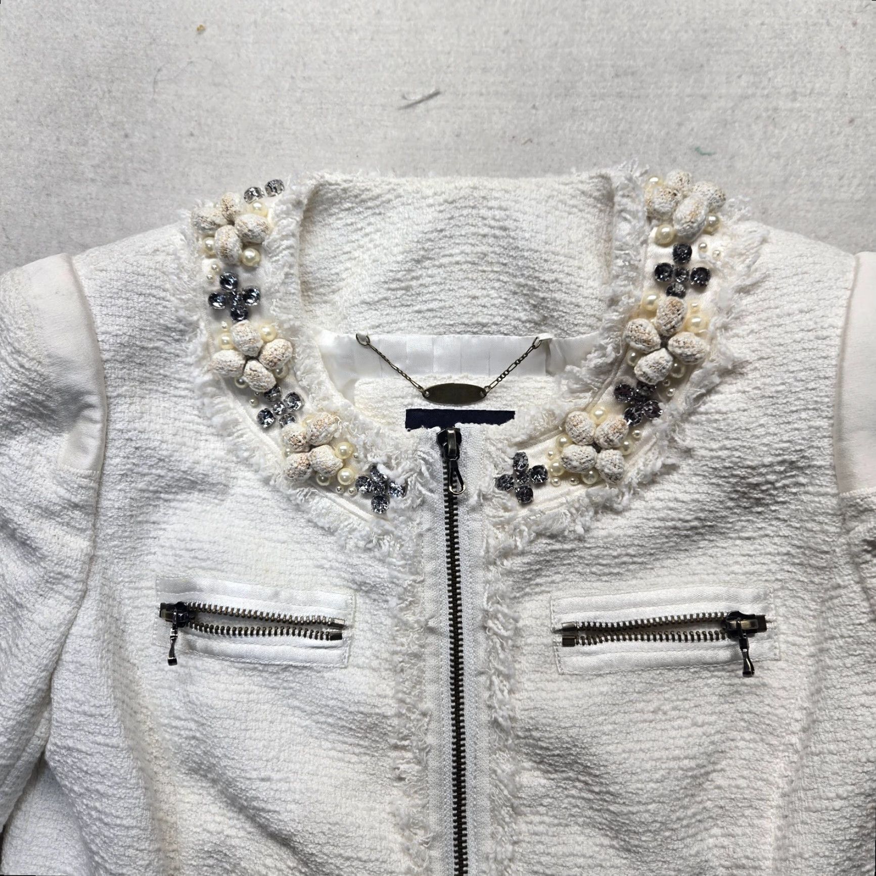 Vintage VINTAGE MAGASCHONI White Full Zip Up Jacket Coat Women XS Jacket 3-in-1 Full Zip Womens XS White Size XS / US 0-2 / IT 36-38 - 2 Thumbnail