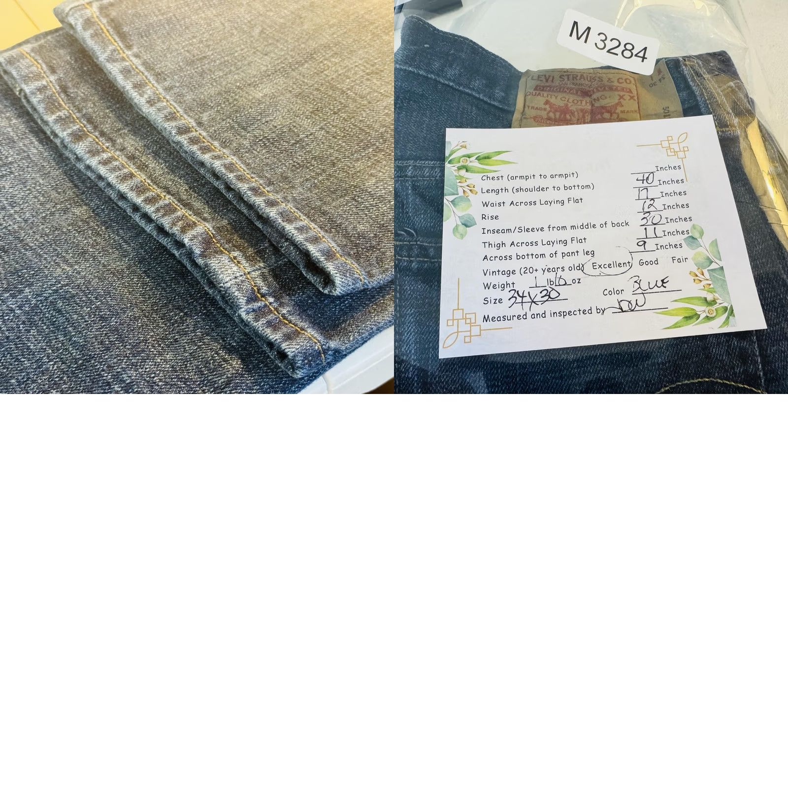 Levi's VINTAGE Levi's 501 Jeans Mens 34x30 Blue Medium Wash Straight Denim 90s Size US 34 / EU 50 - 8 Thumbnail
