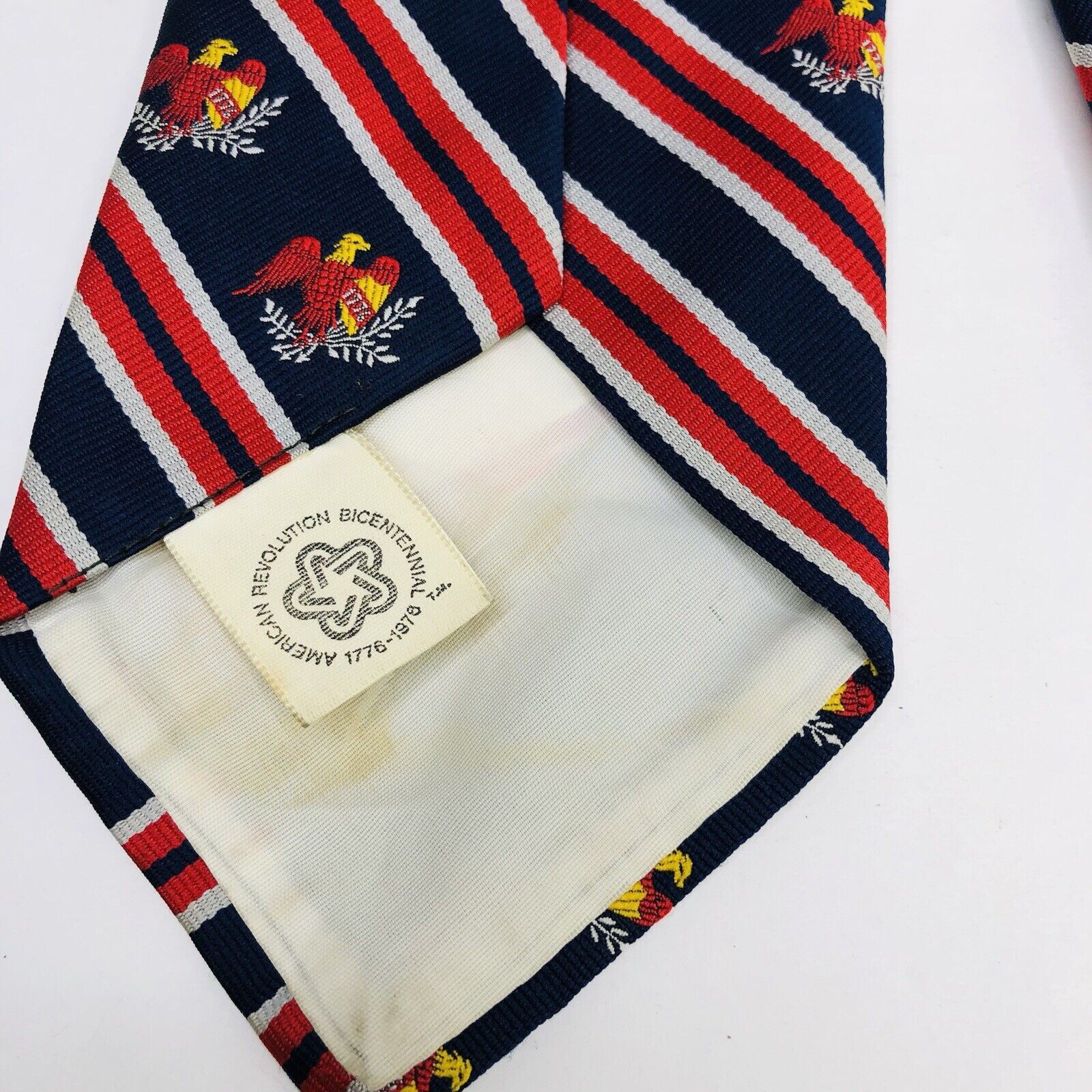 Other Prince Consort Men Tie Eagle Red Navy Stripped Size ONE SIZE - 3 Thumbnail