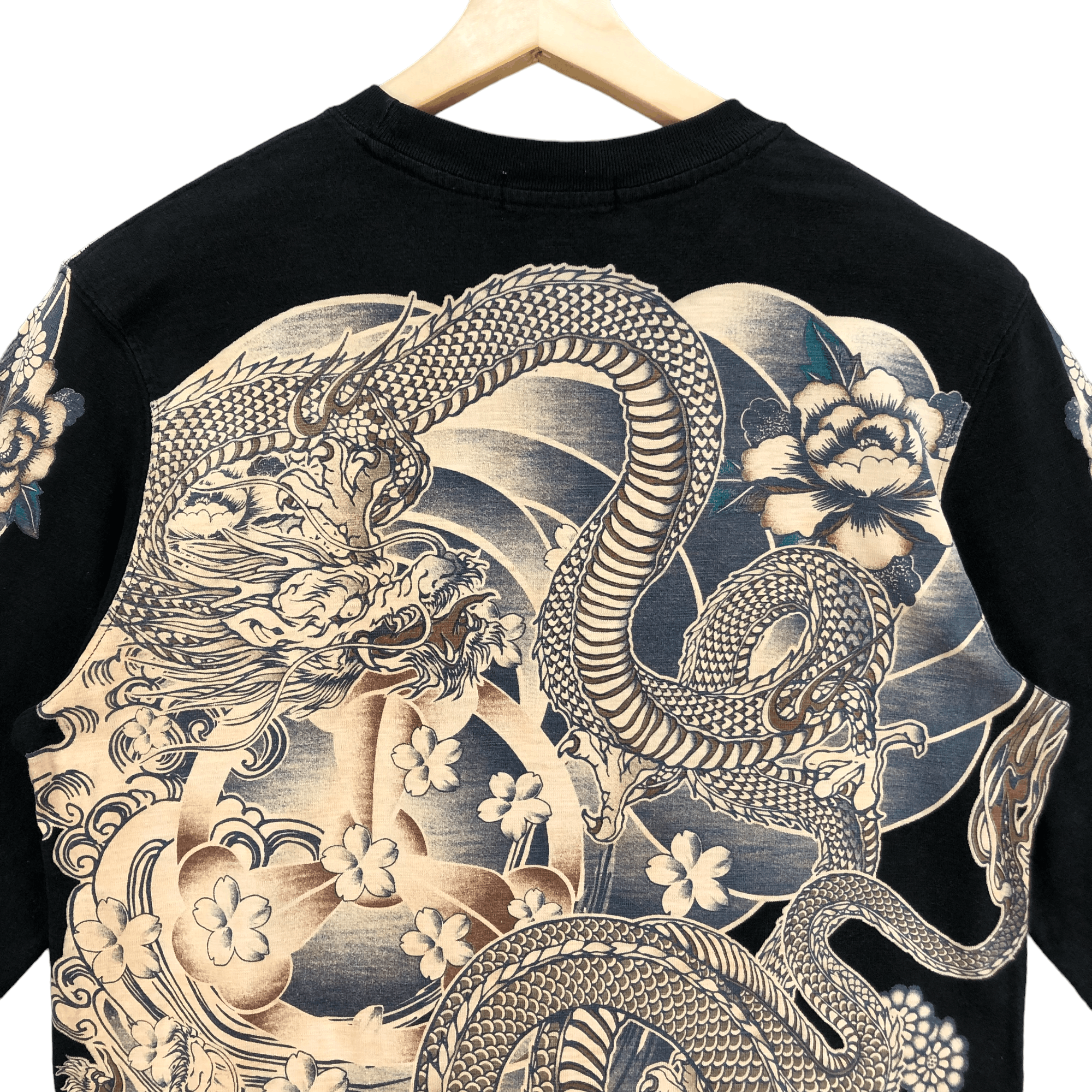 Japanese Brand VINTAGE KARA KURI TAMASHI ART YAKUZA DRAGON 3Q TEE #6014-218 Size US L / EU 52-54 / 3 - 2 Thumbnail
