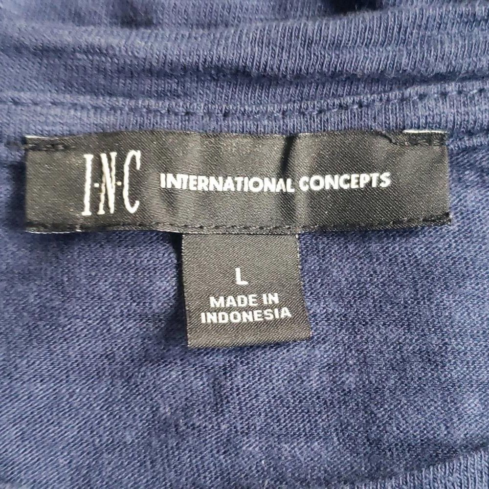 Designer CT558 I.N.C. Ladies Navy T-shirt Top L Size L / US 10 / IT 46 - 3 Thumbnail
