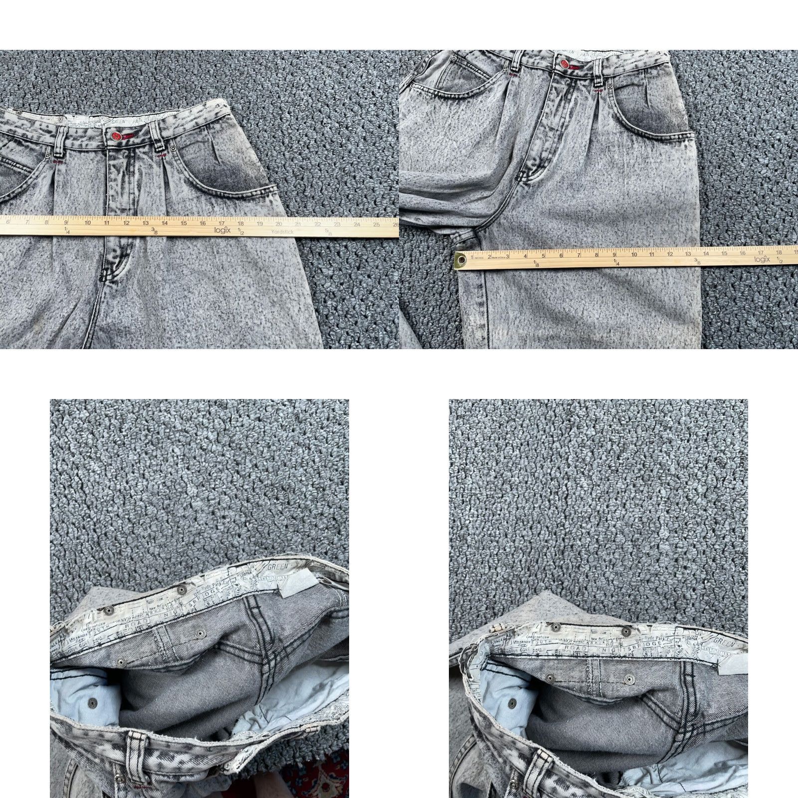 Vintage VTG Brittannia Acid Washed Pleated Jeans Women's 12 Gray Denim High Waisted Mom Jeans 80s 90s Retro Womens Size 34" / US 12 / IT 48 - 8 Thumbnail