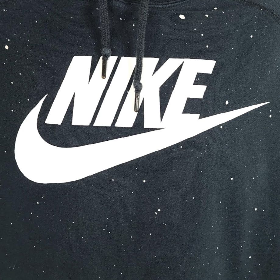Nike VINTAGE Nike Sweatshirt Hoodie Mens XL Center Swoosh Y2K Bleached Black Cotton Blend Sweatshirt Hoodie Mens XL Bleached 90s Nike Shirt Size US XL / EU 56 / 4 - 3 Thumbnail