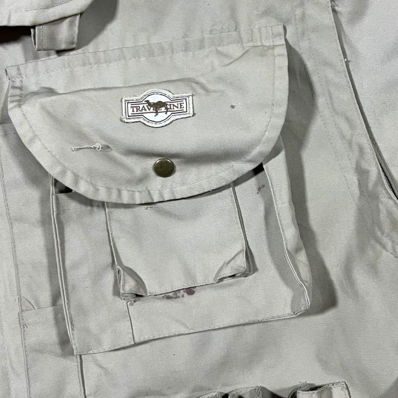 Camel VINTAGE Camel Travel Line Safari Utility Heavy Cotton Field Jacket Beige L Adults Large Military Jacket Pocket Zip Packaway Hood Men Mens Size US L / EU 52-54 / 3 - 6 Thumbnail