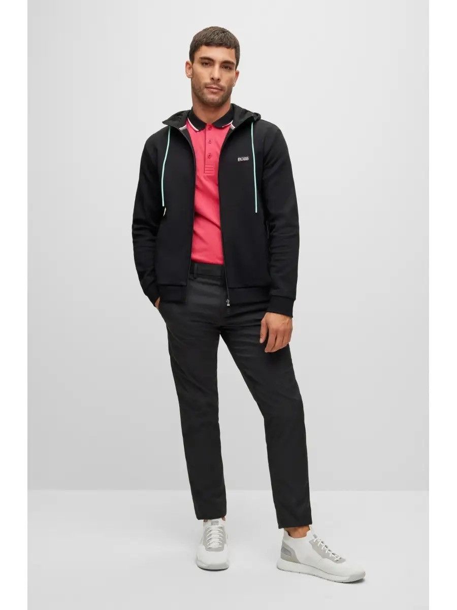 Hugo Boss 🔥 BOSS Cotton Blend Dark Athleisure Zip Hoodie — Size XL Size US XL / EU 56 / 4 - 4 Thumbnail