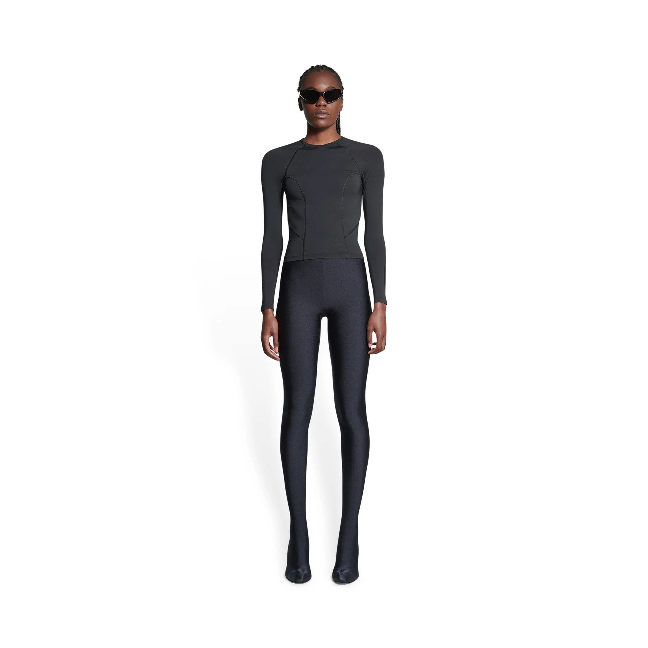 Balenciaga o1bcso1str1224 3B Sports Icon Fitted Long Sleeve T-Shirt Size L / US 10 / IT 46 - 2 Thumbnail