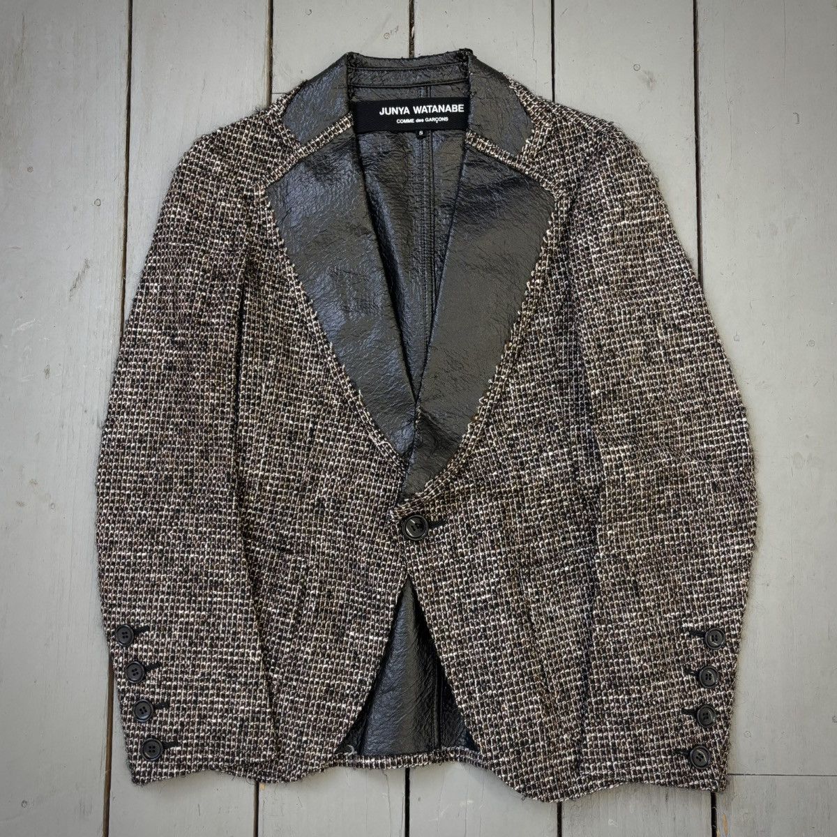Junya Watanabe Woven Leather Lapel Blazer Size S / US 4 / IT 40 - 1 Thumbnail