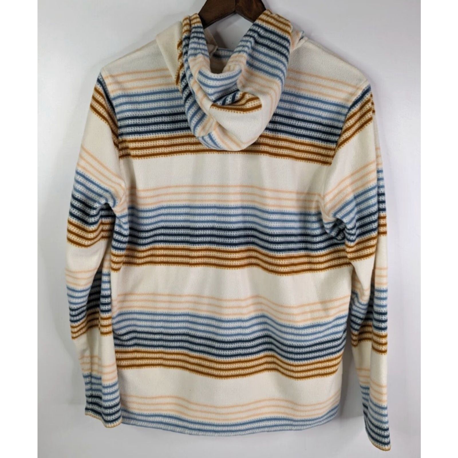 O'Neill VINTAGE O'Neill Hoodie Stripe Pullover Womens Medium Long Sleeve Half Zip Polar Fleece Size M / US 6-8 / IT 42-44 - 4 Thumbnail