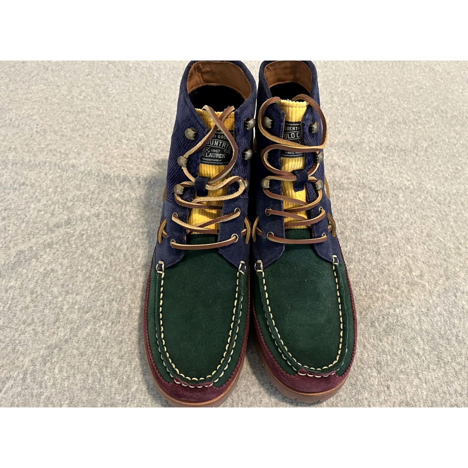 Polo Ralph Lauren Polo Ralph Lauren Ranger Mid Colorblock Suede Corduroy Boots Mens 10 New Chukka Lace Up Multicolor Boots Size US M / EU 48-50 / 2 - 2 Thumbnail