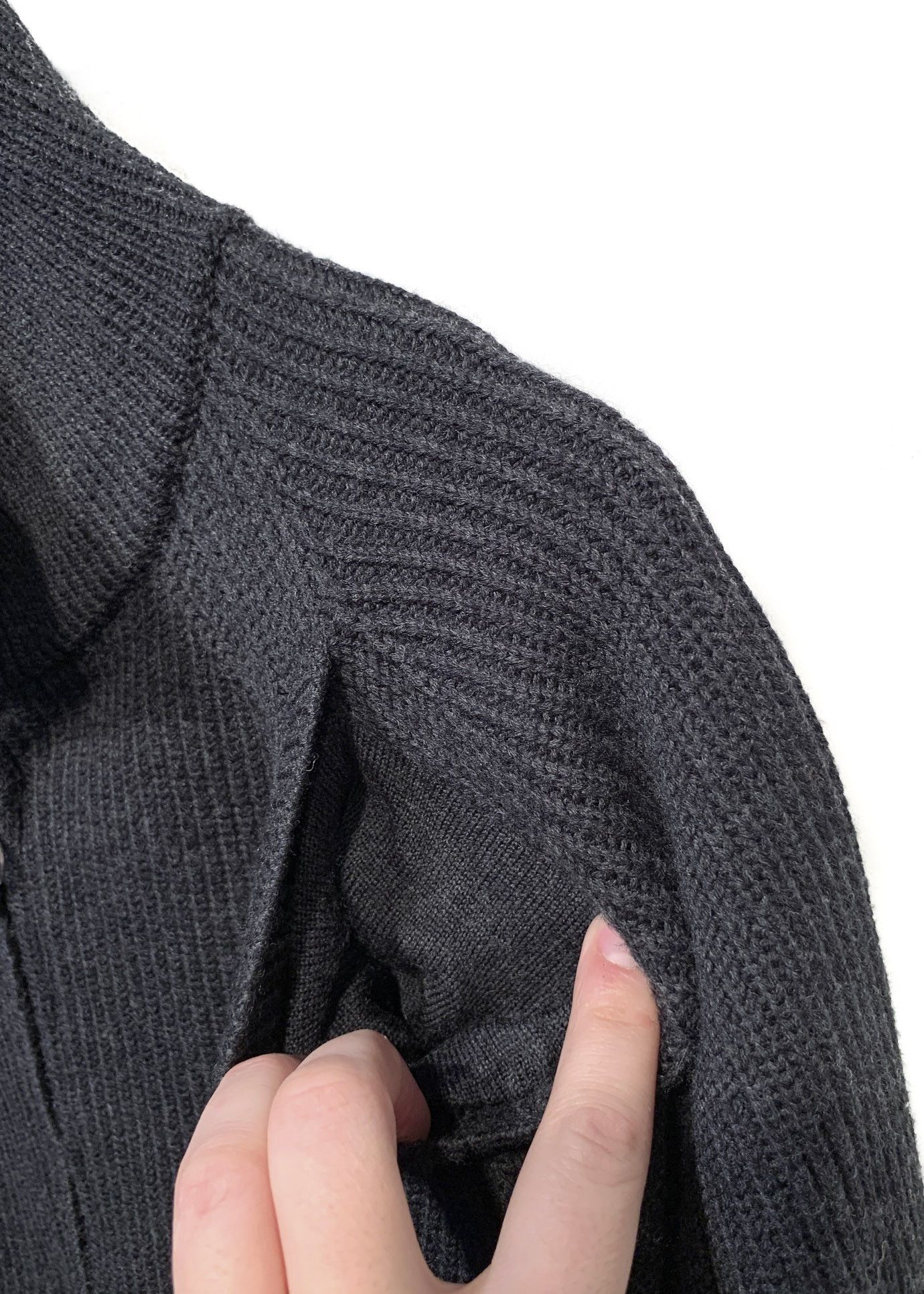 Kris Van Assche Kris Van Assche Grey Wool Ribbed Zip-up Pocketed Sweater Size US XL / EU 56 / 4 - 6 Thumbnail